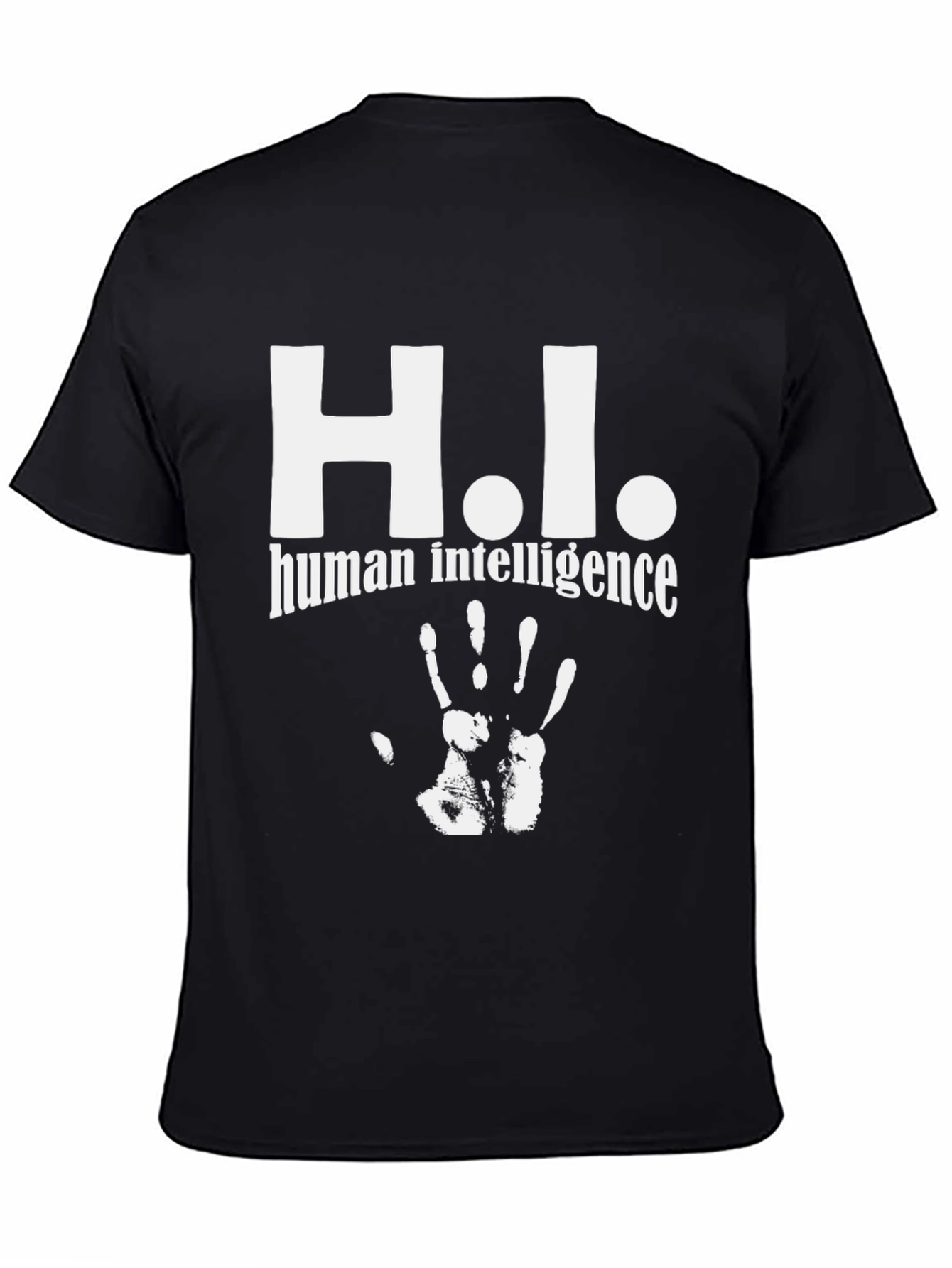 Black H.I. Human Intelligence Black Graphic Tee view 4