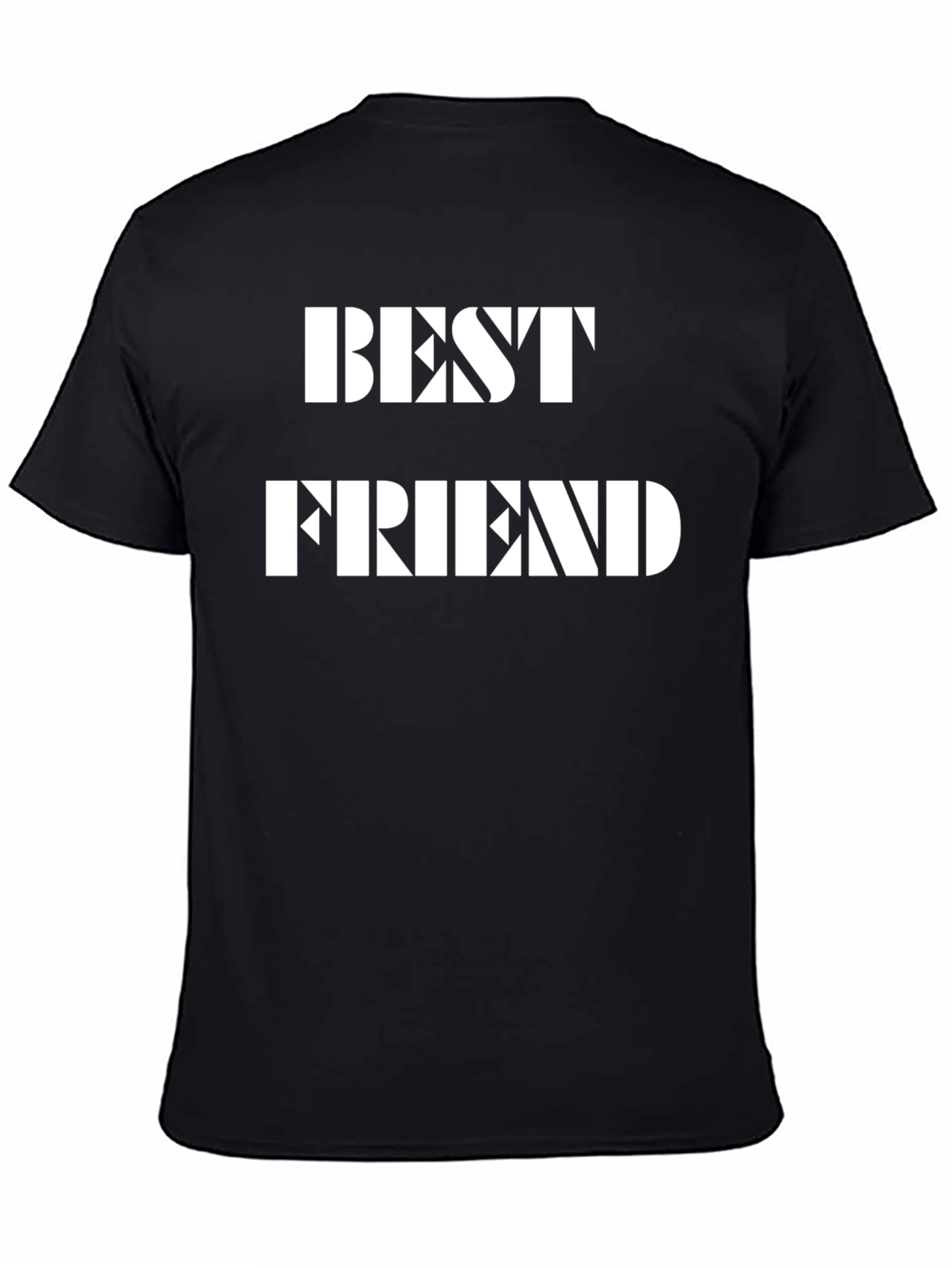 Black Best Friend Graphic Tee - Black Cotton T-Shirt view 4