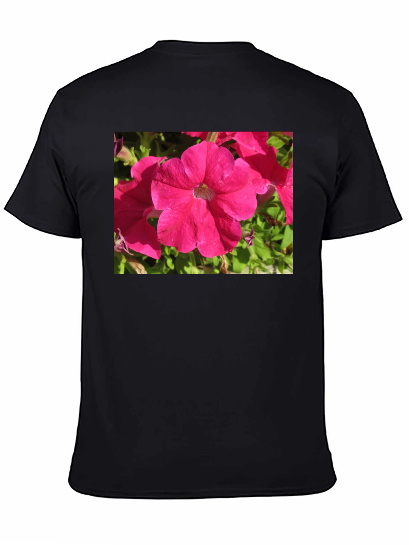 Black Floral Print Black T-Shirt view 4
