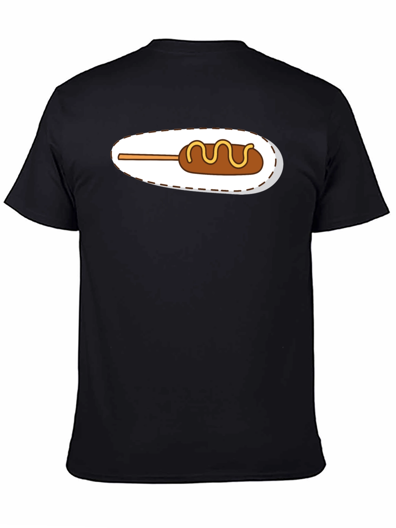 Black Novelty Corn Dog Graphic T-Shirt view 4