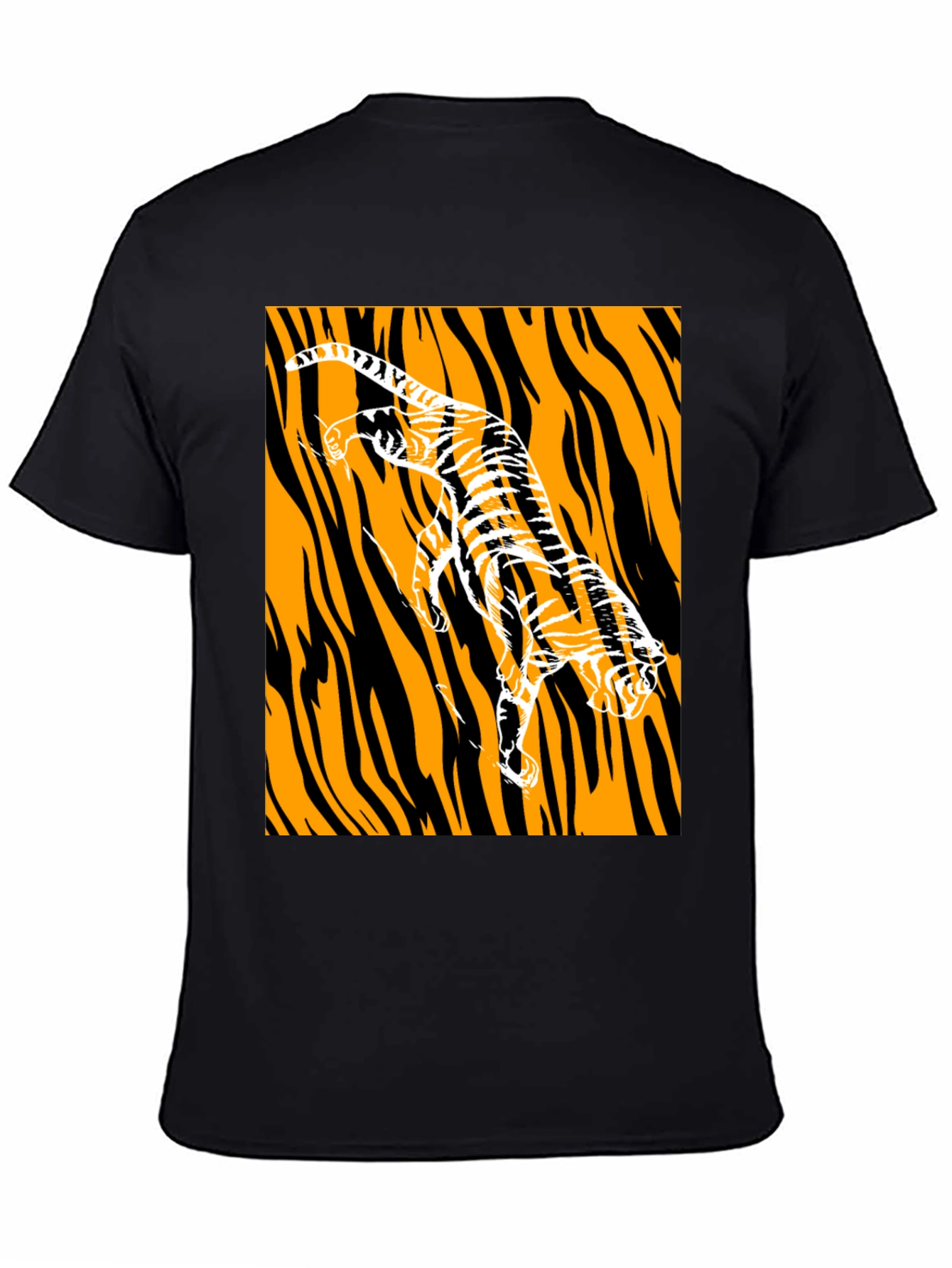 Black Tiger Graphic Print Black T-Shirt view 4