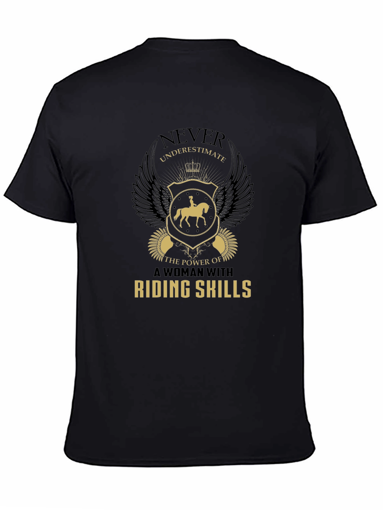 Black Riding Skills Graphic Tee - Black Cotton Comfort Fit view 4