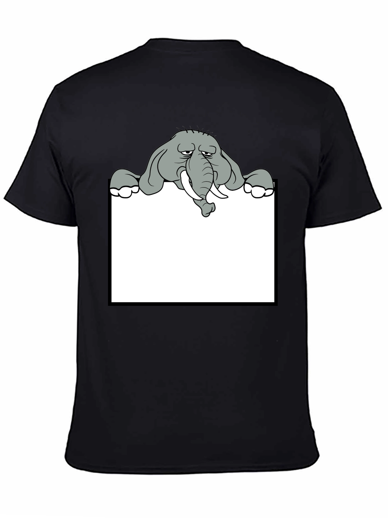 Black Elephant Peek-a-boo Graphic Tee - Unique Design view 4