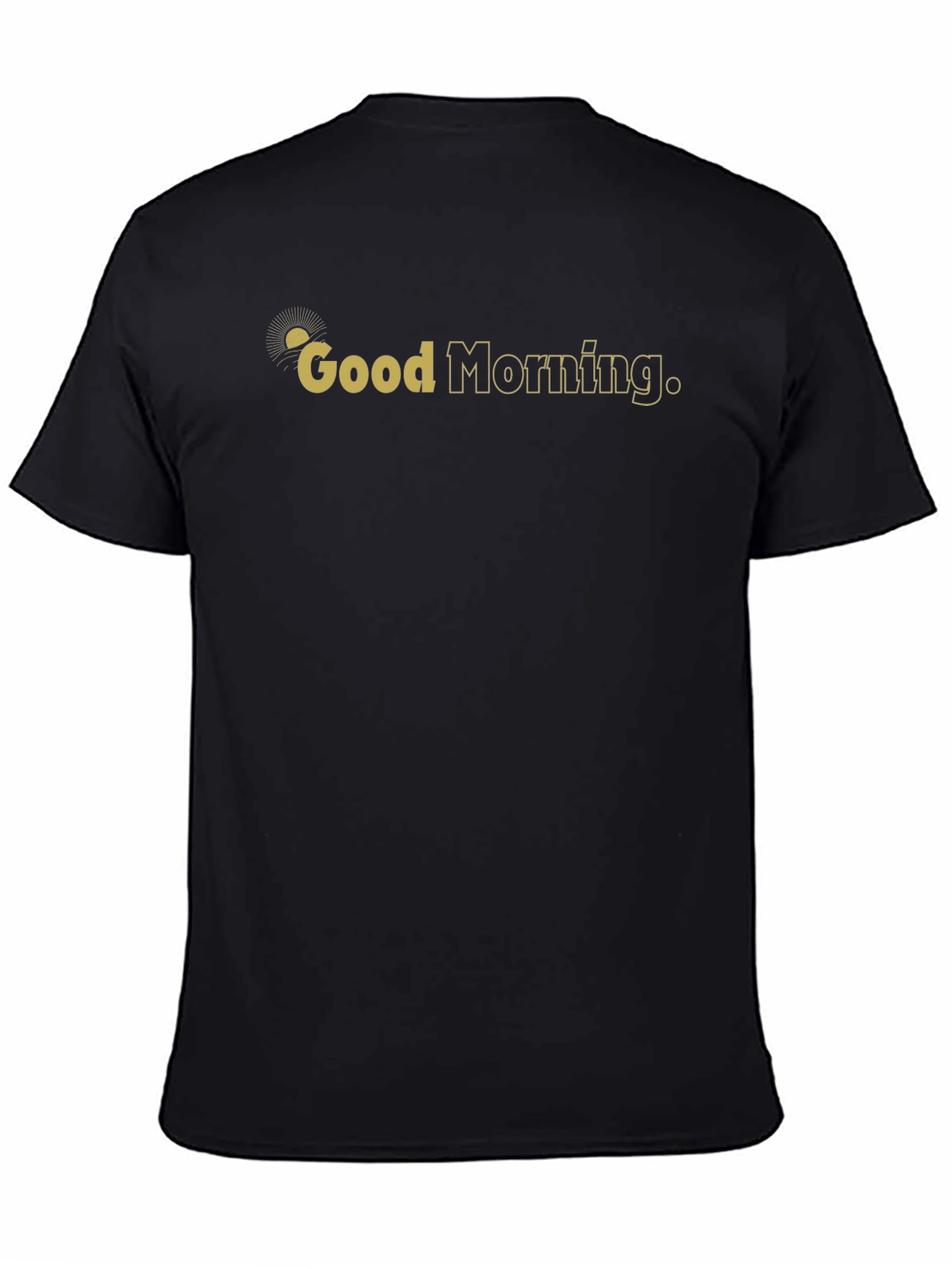 Black Good Morning Graphic Print Black T-Shirt view 4