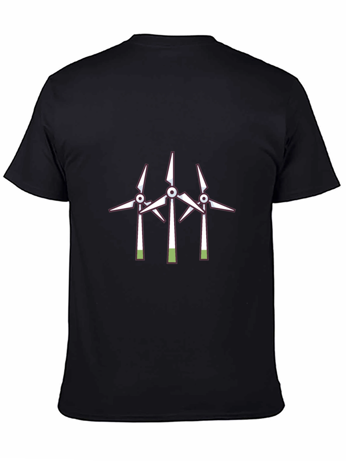 Black Wind Turbine Graphic Tee - Black view 4