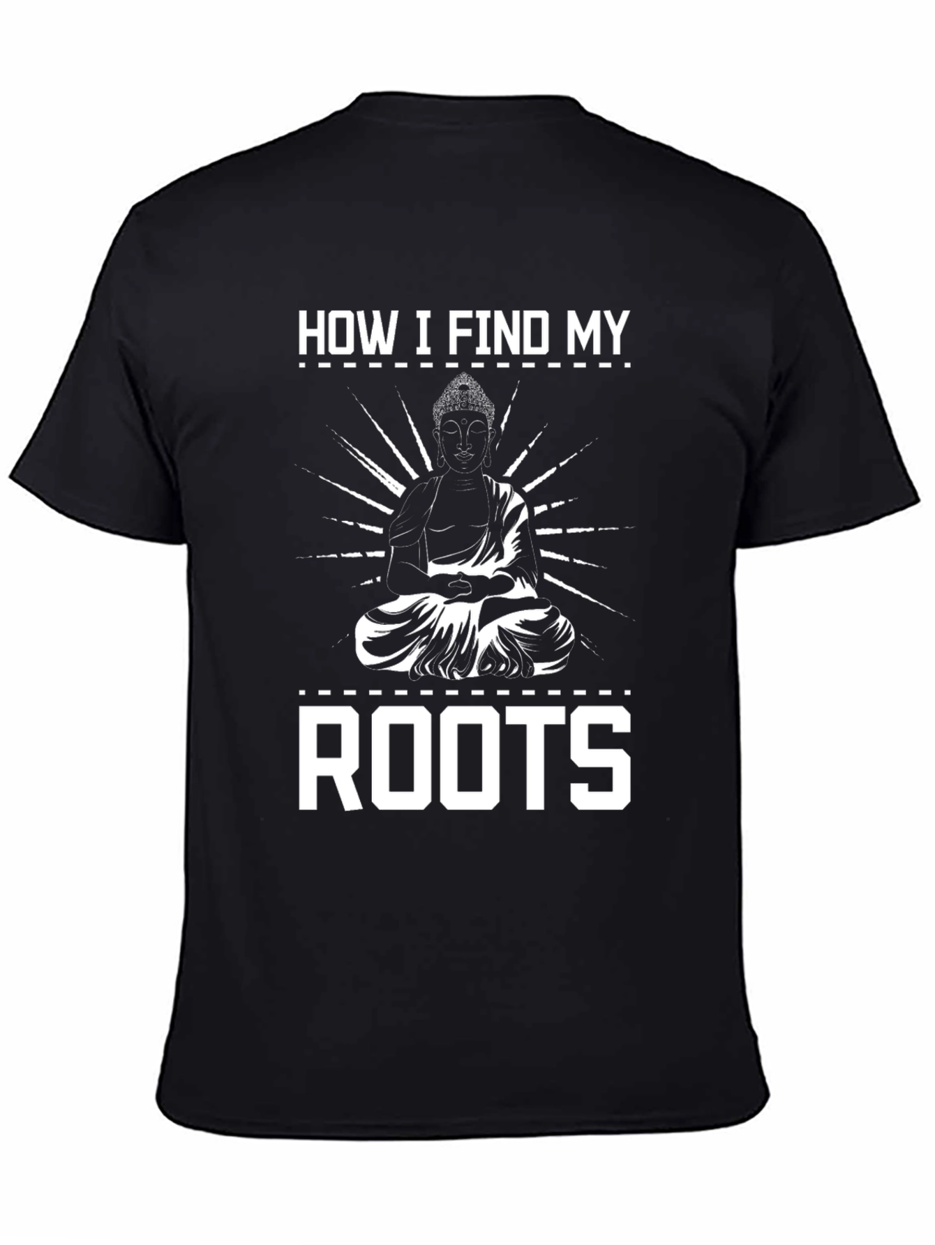 Black Find My Roots Buddha T-Shirt view 4