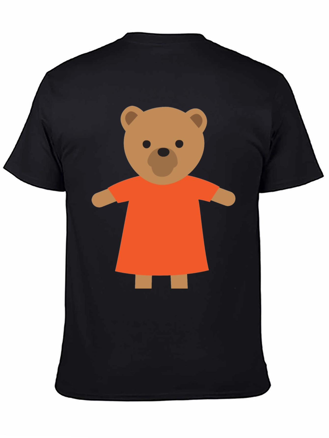 Black Cute Cartoon Teddy Bear T-Shirt view 4