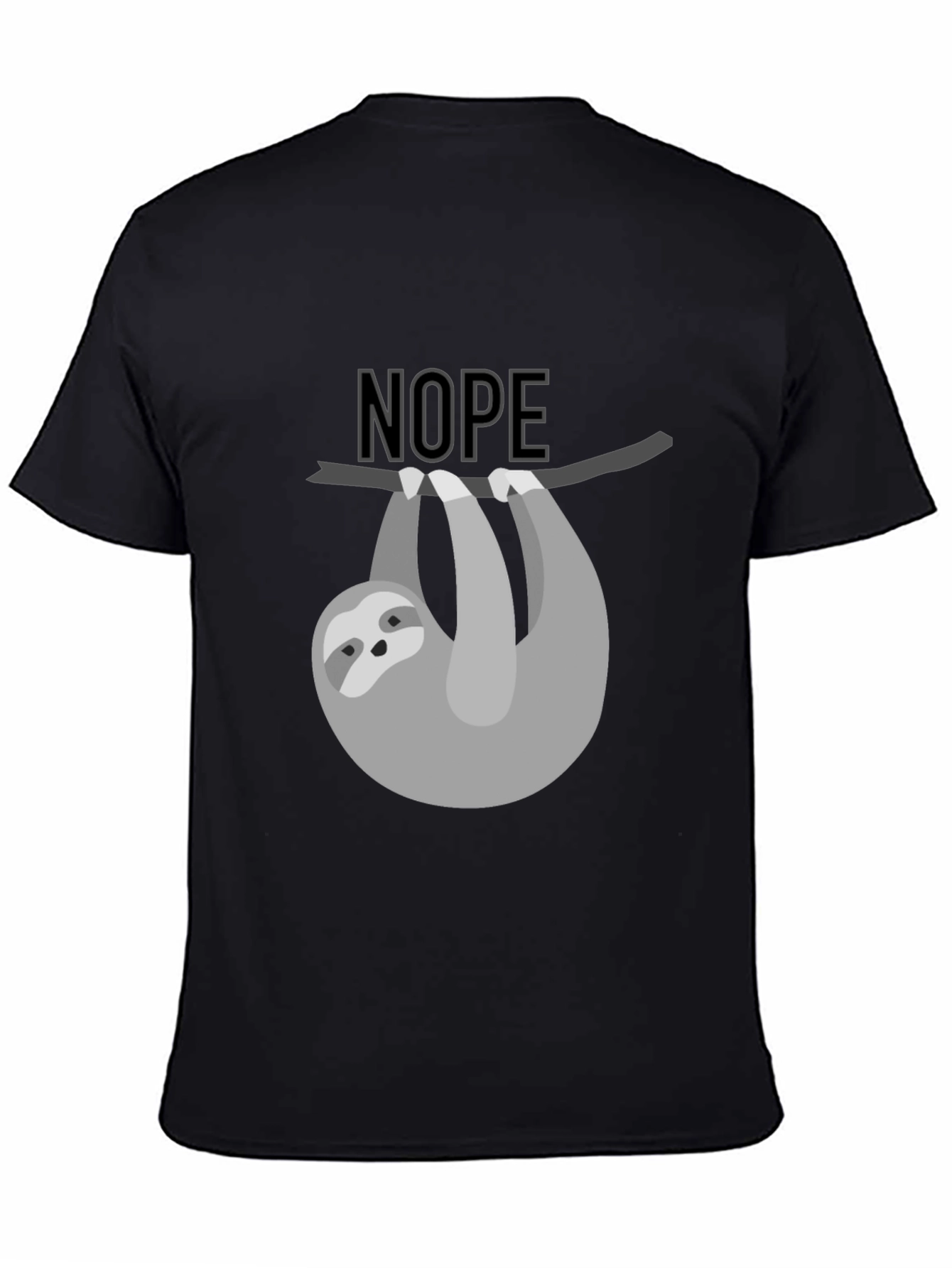 Black Nope Sloth Graphic Tee - Men's Black T-Shirt view 4