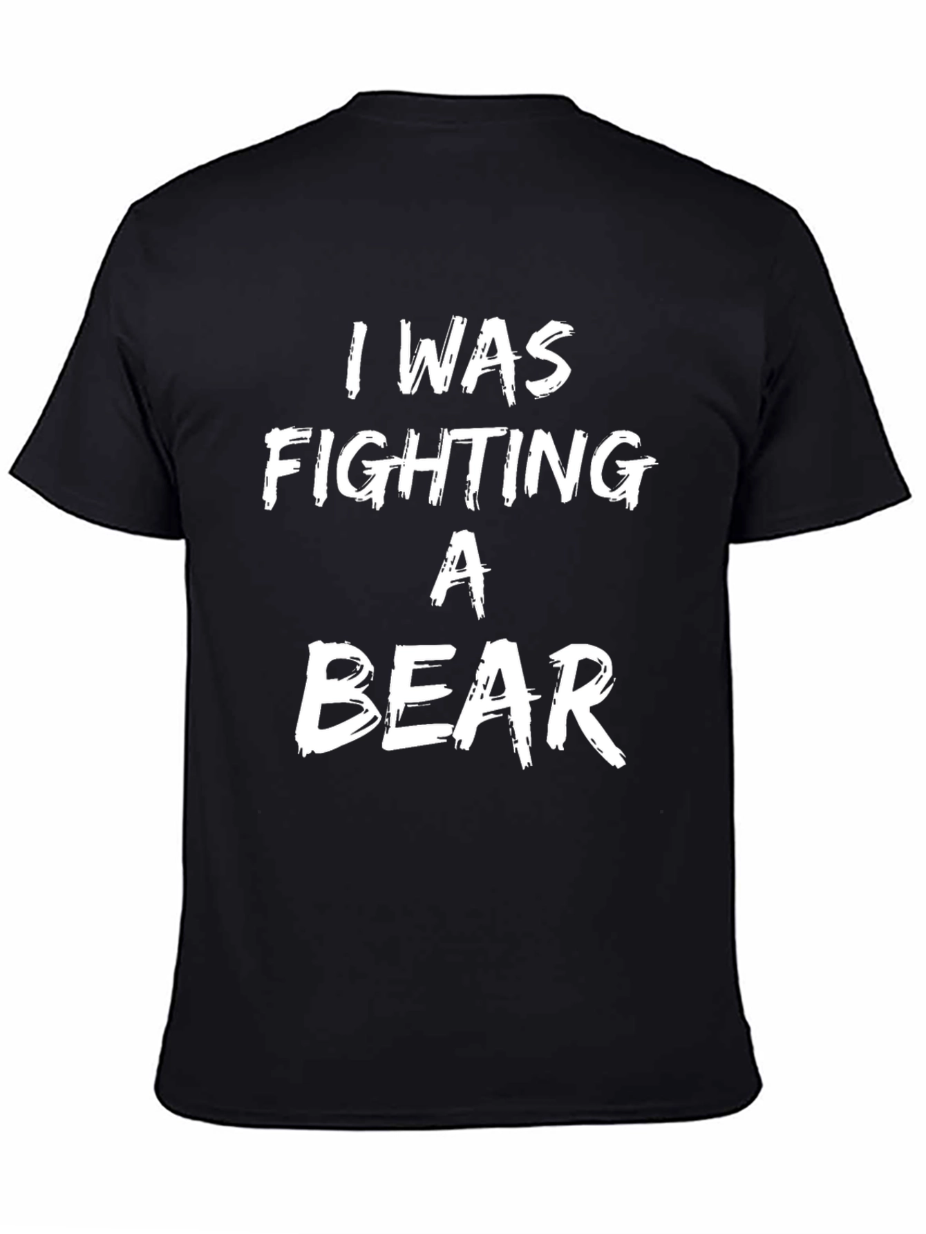 Black I Was Fighting a Bear Graphic T-Shirt view 4