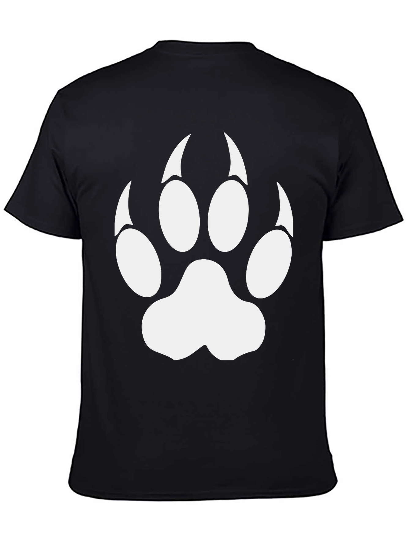 Black Cool Black T-Shirt with White Paw Print view 4