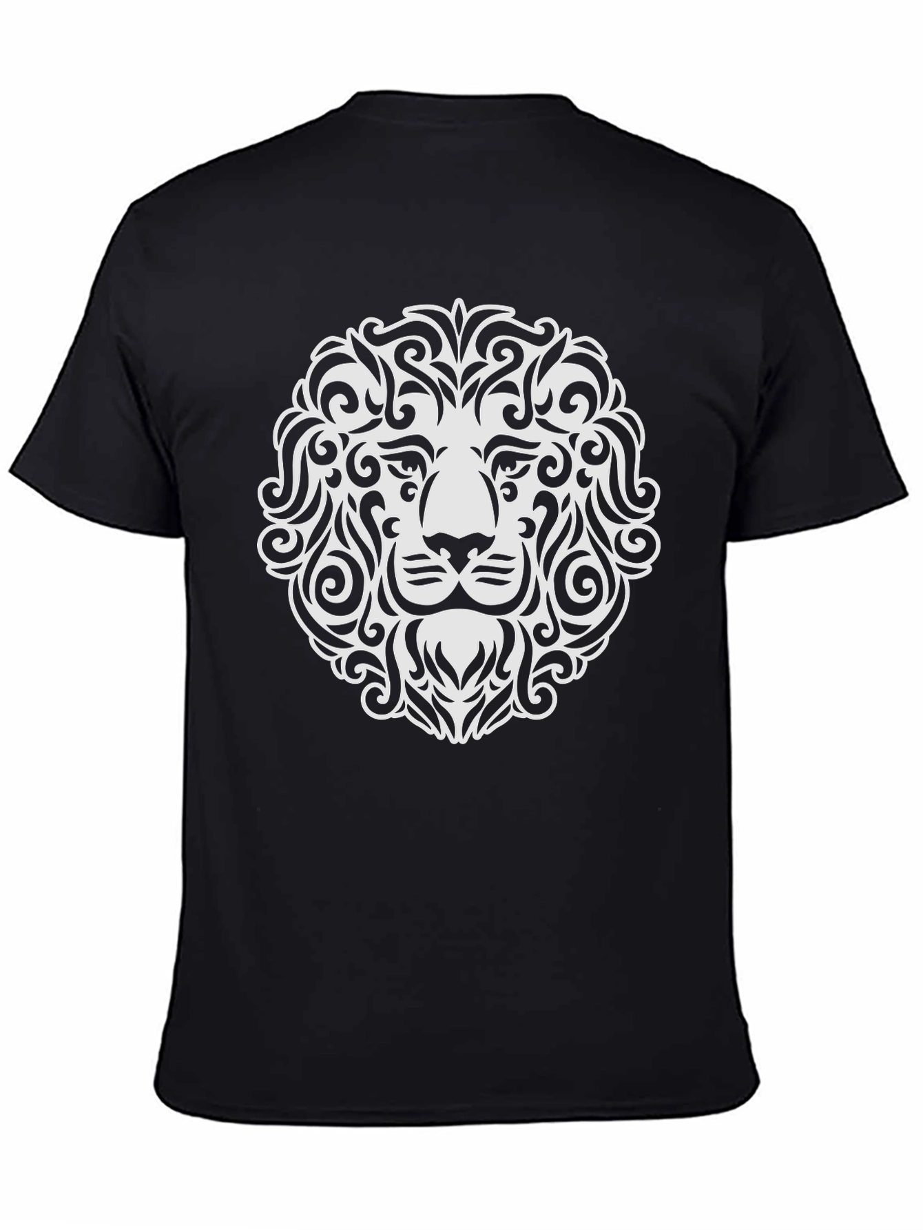 Black Lion Head Graphic Tee - Black Cotton Blend view 4