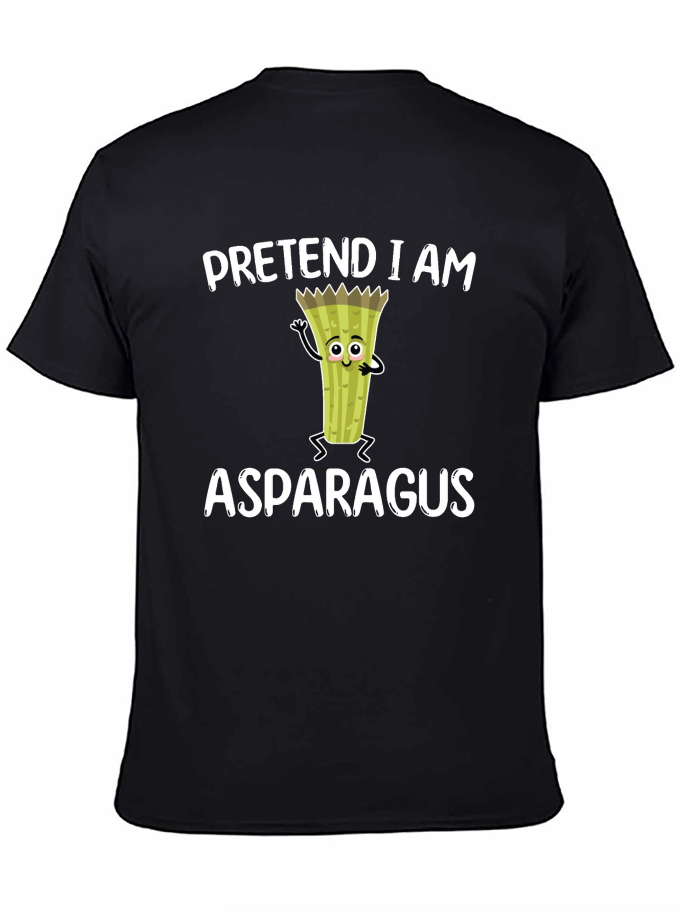 Black Pretend I am Asparagus Funny T-Shirt view 4