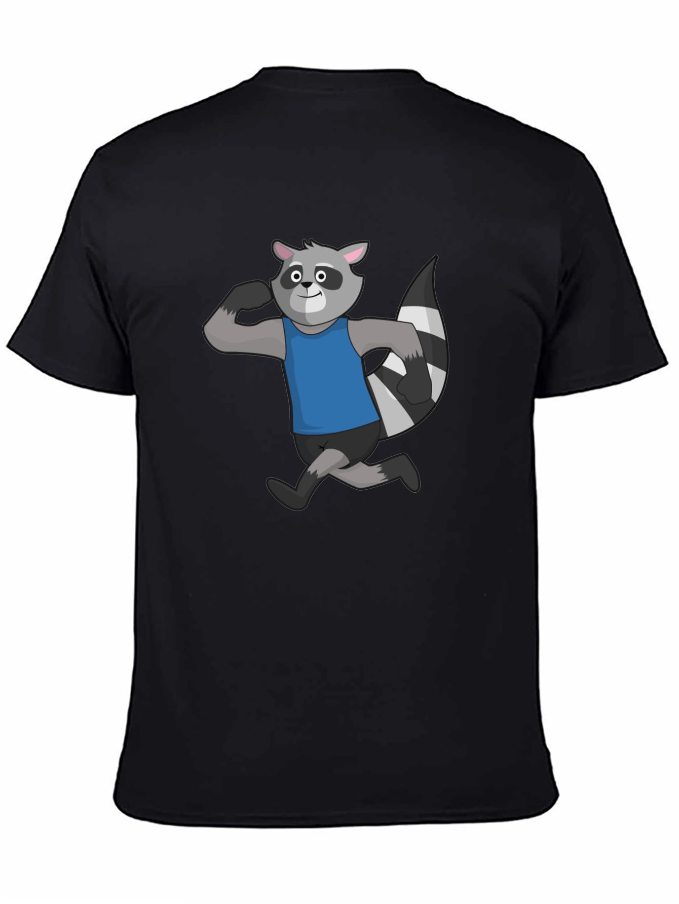 Black Raccoon Fitness T-Shirt - Black Cotton Tee view 4