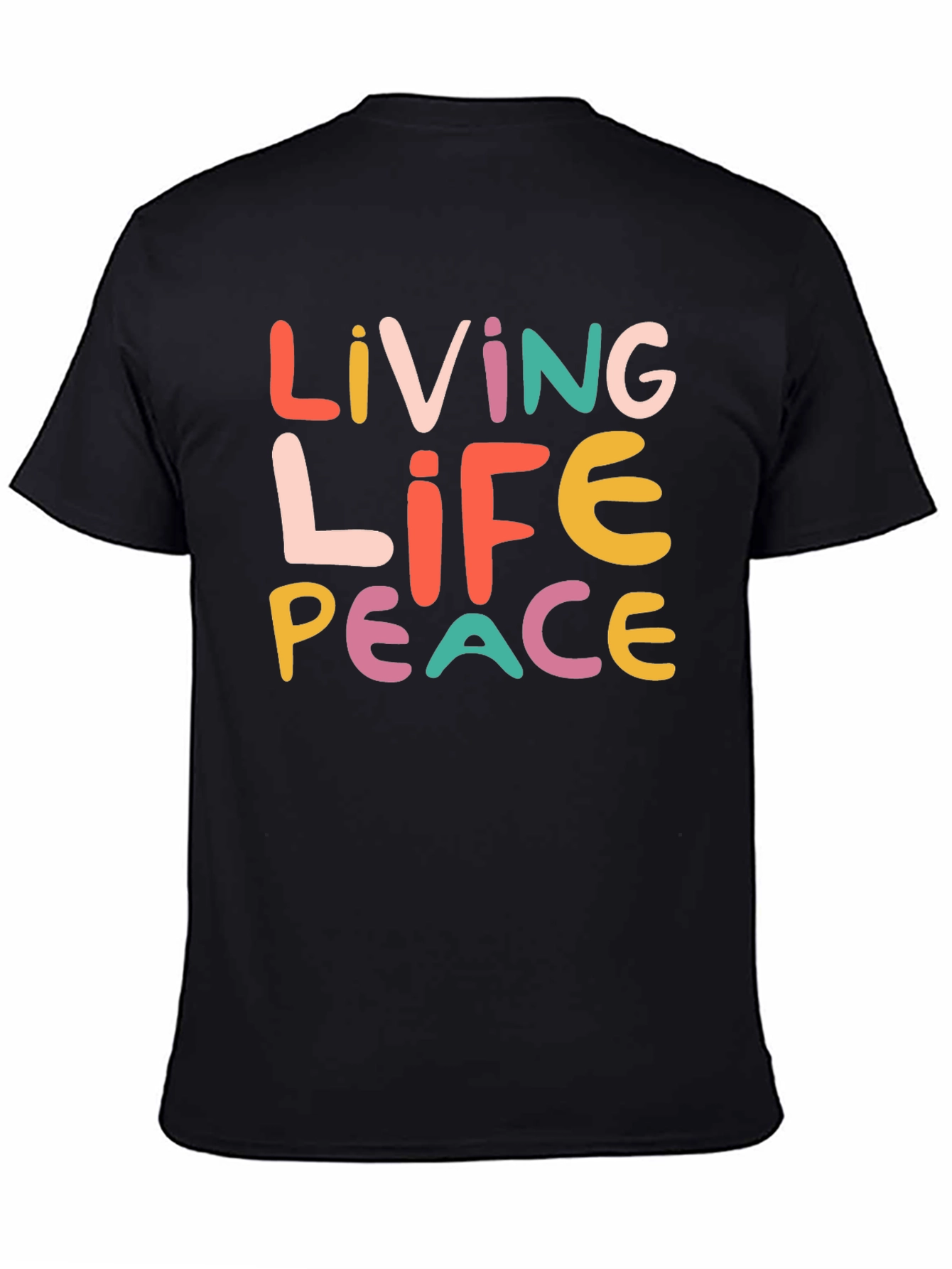 Black Living Life Peace Graphic T-Shirt - Unisex view 4