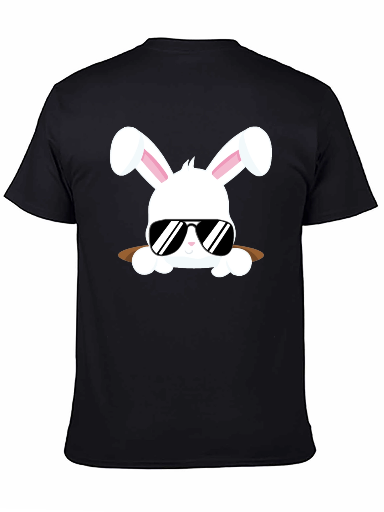 Black Cool Bunny Tee: Easter Style view 4