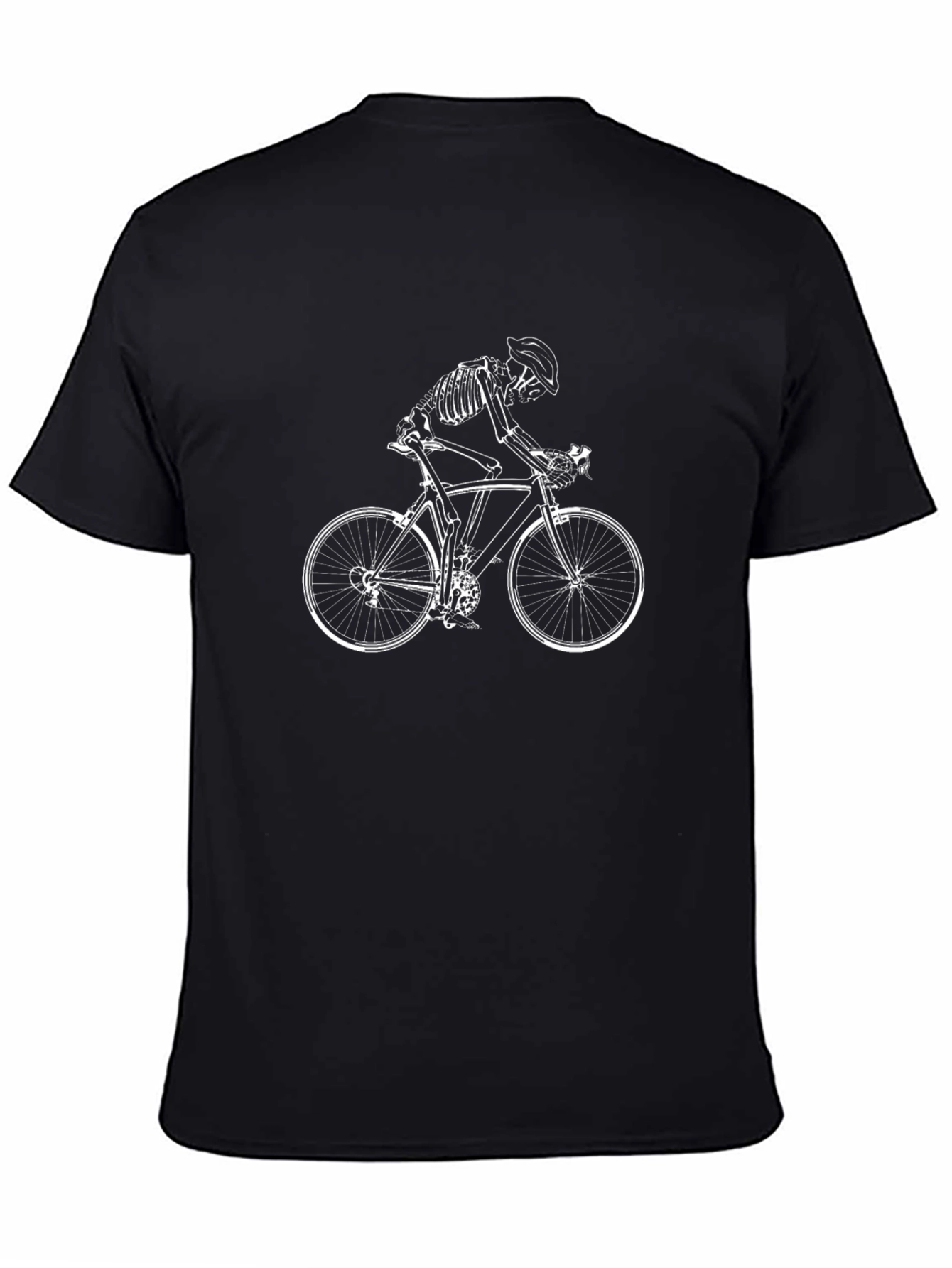 Black Skeleton Cyclist Graphic Tee - Ride or Die! view 4