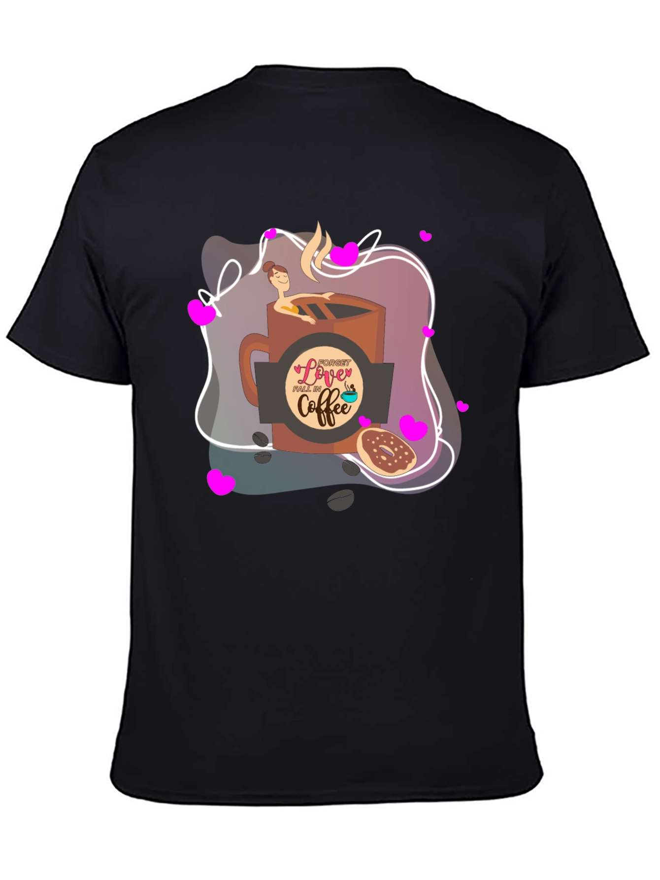 Black Love Coffee T-Shirt - Unique Graphic Print, Casual Wear view 4