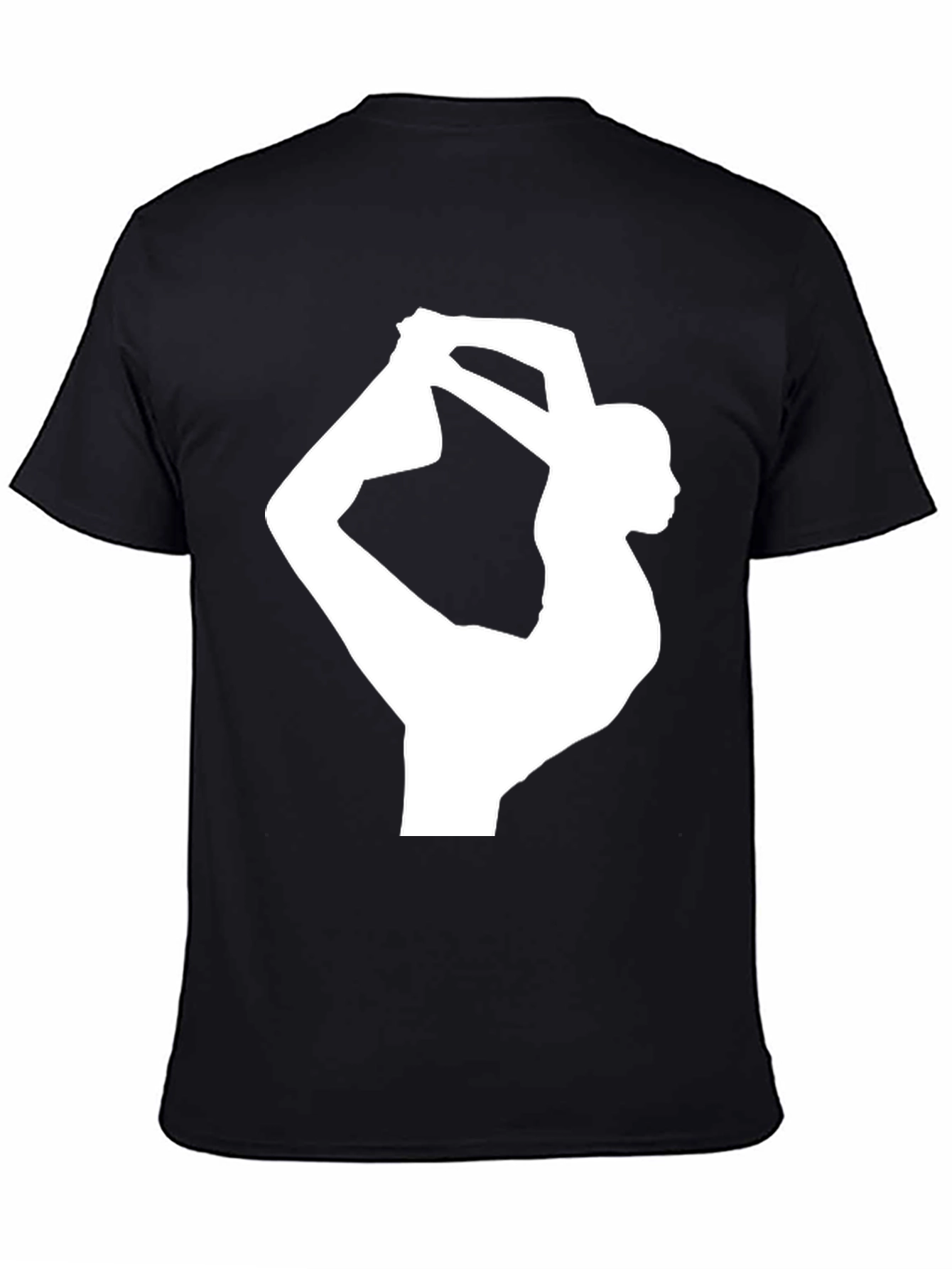 Black Yoga Pose Graphic Tee - Black Cotton Blend view 4
