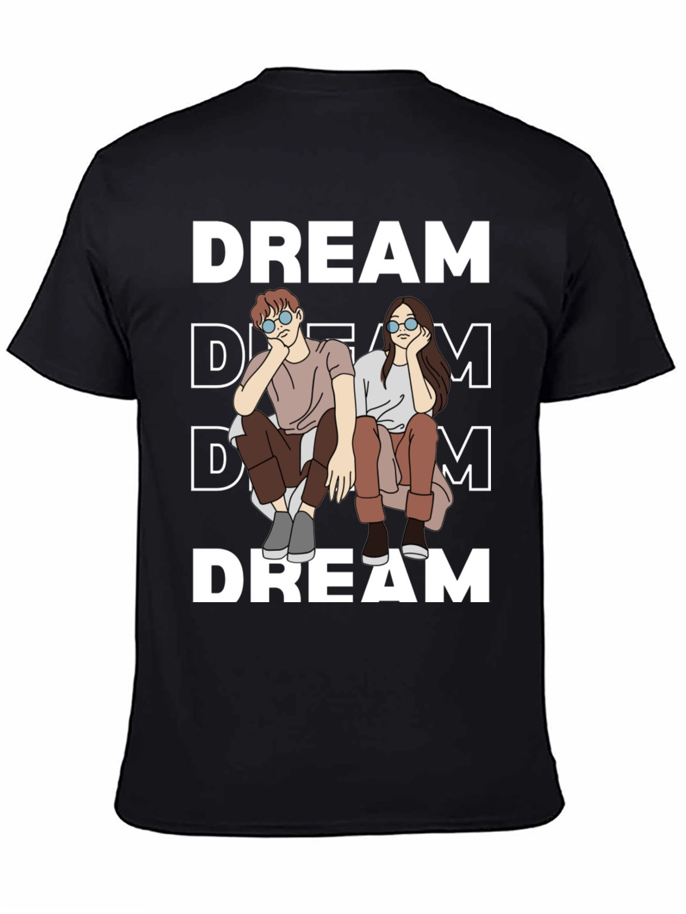 Black Dream Couple Graphic T-Shirt - Casual Unisex Tee view 4