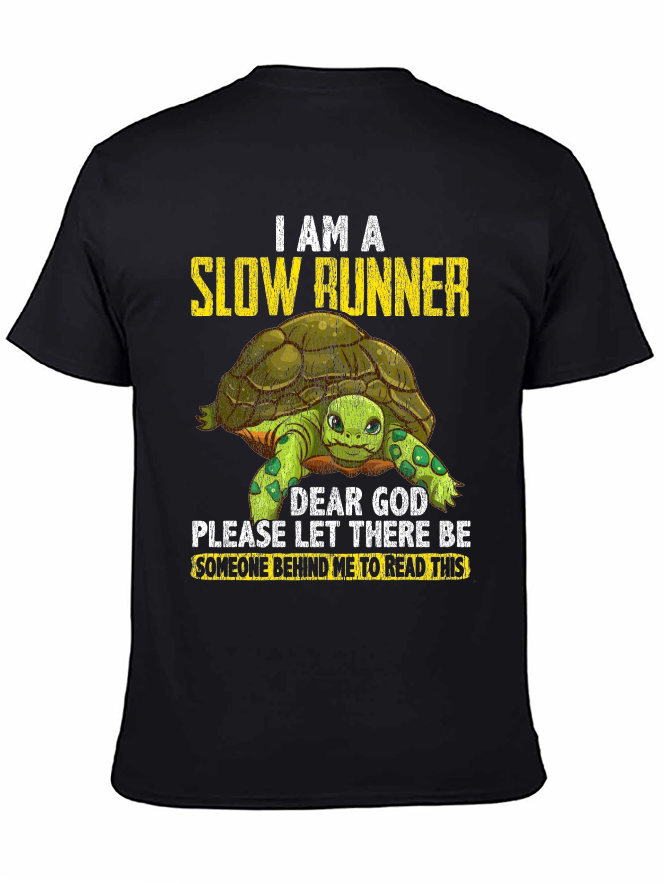 Black Slow Runner Turtle Graphic T-Shirt view 4