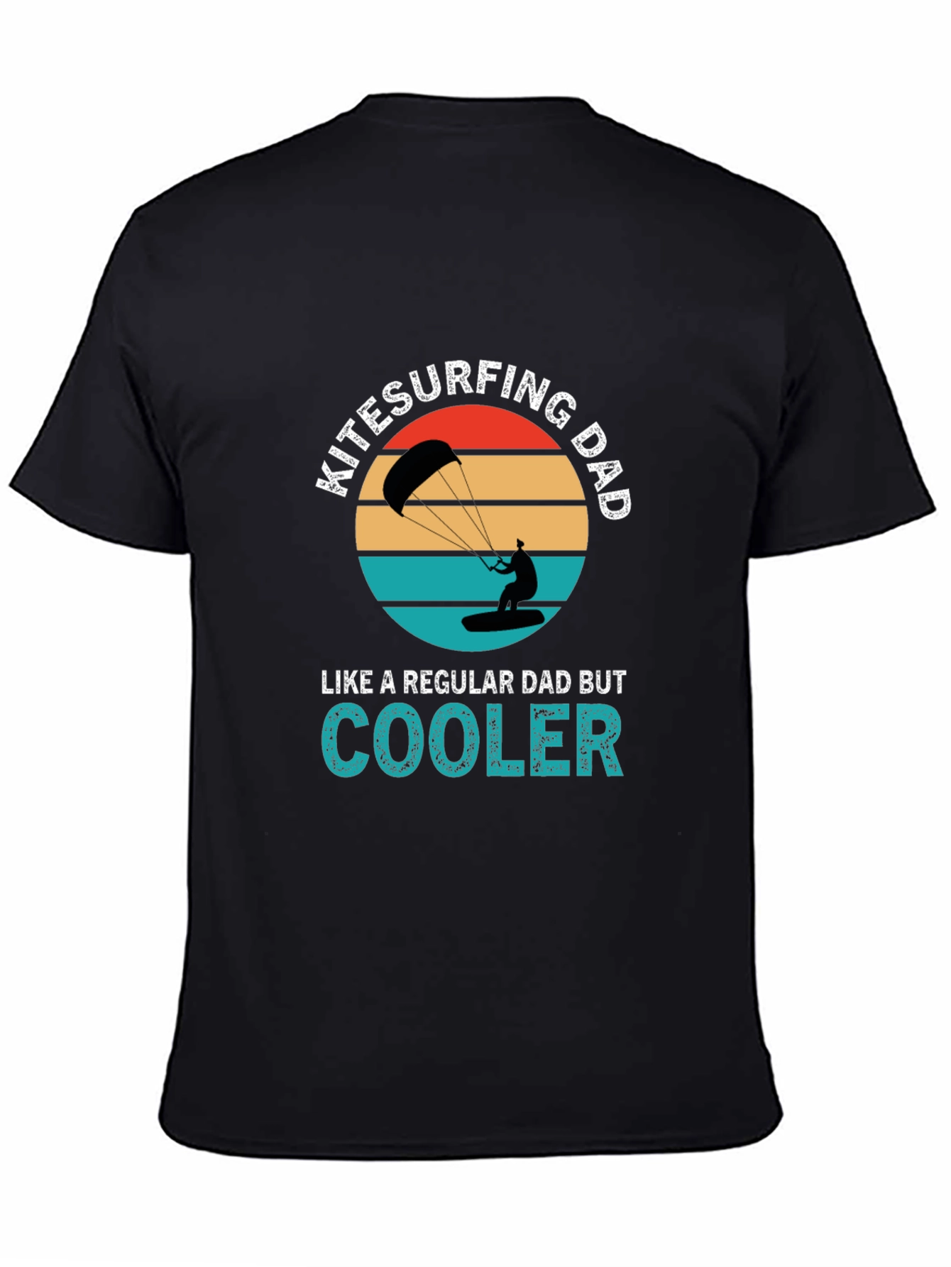 Black Kitesurfing Dad T-Shirt - Cooler Than Regular! view 4
