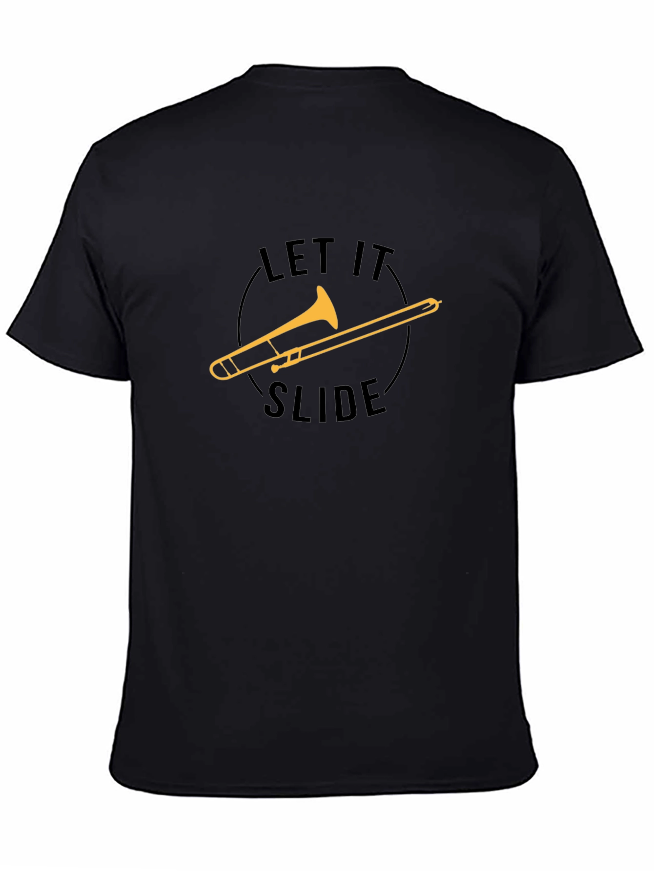 Black Let It Slide Trombone T-Shirt - Musician Tee view 4