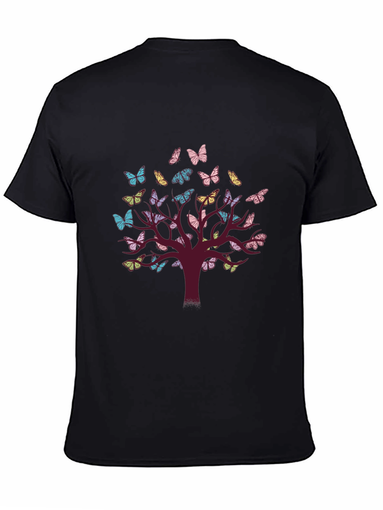 Black Butterfly Tree Graphic Tee - Unisex view 4