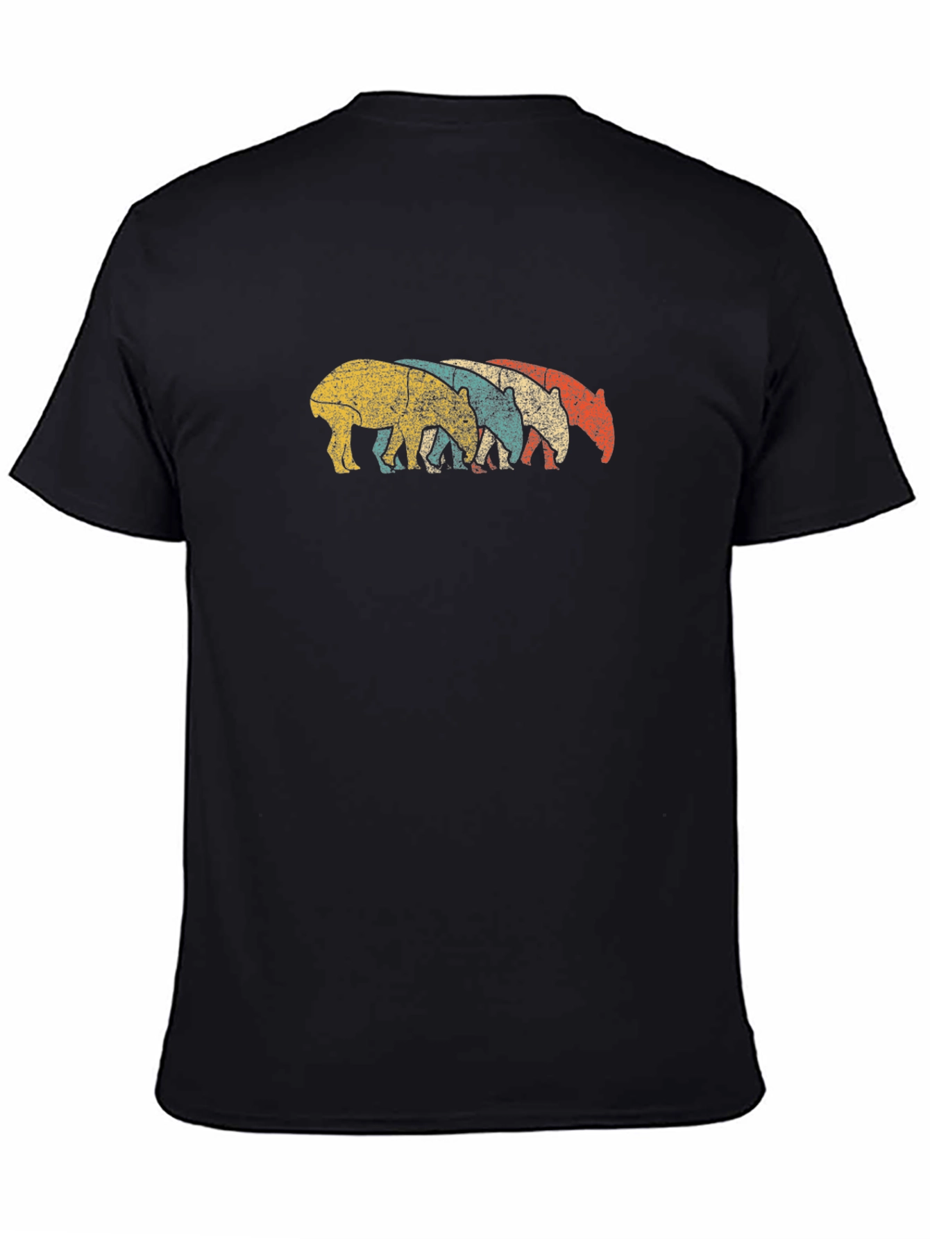 Black Retro Tapir T-Shirt view 4
