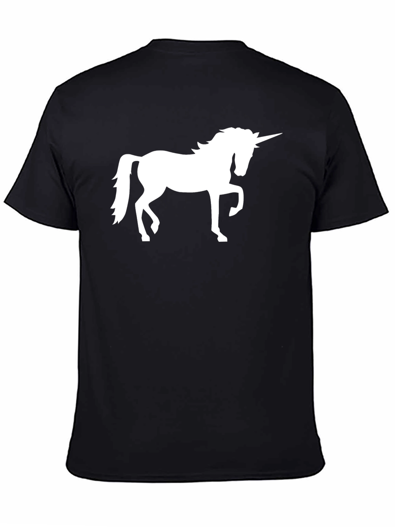 Black Unicorn Graphic Tee - Black Cotton Casual Shirt view 4