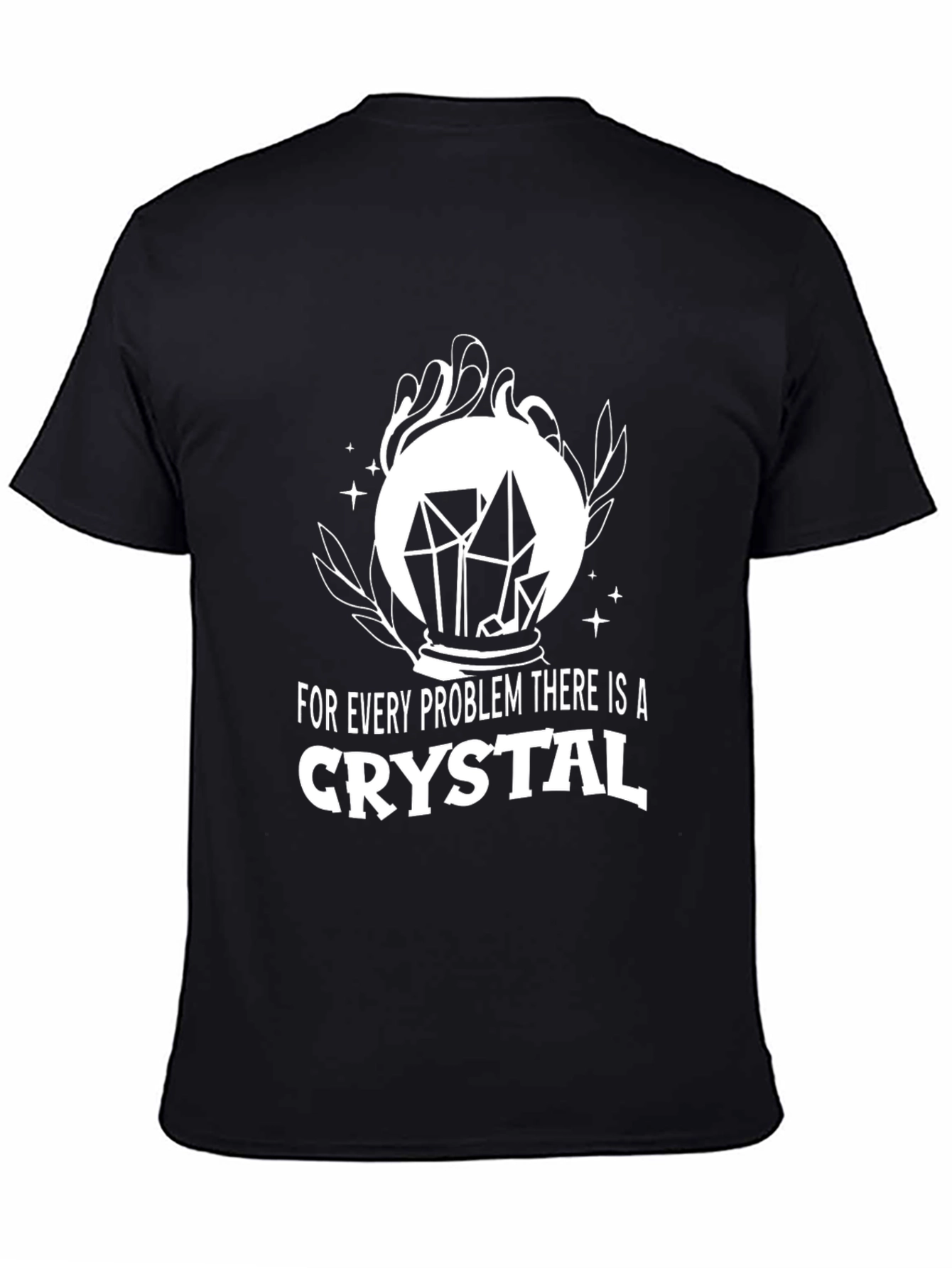 Black Crystal Problem Solving T-Shirt - Black Graphic Tee view 4