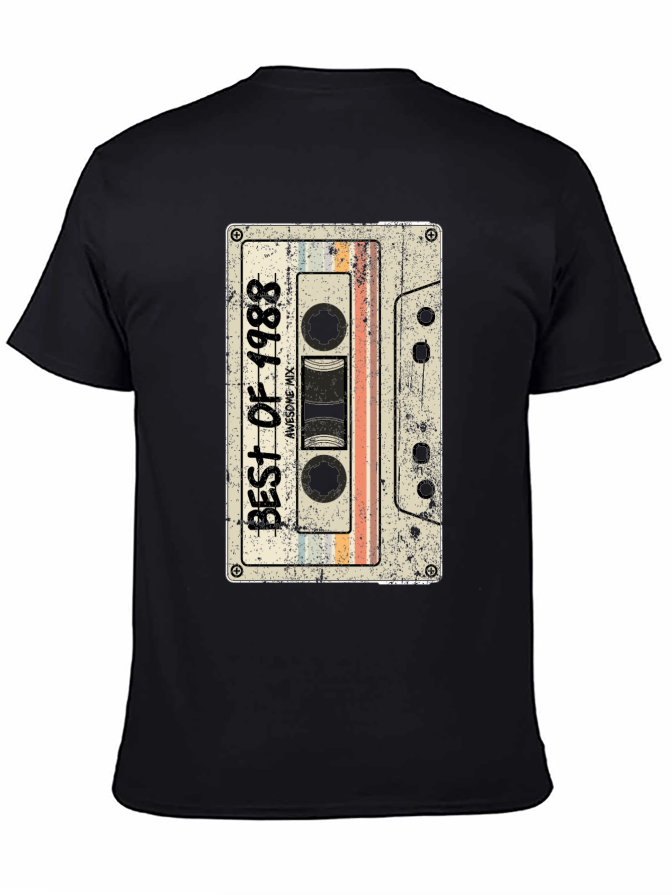 Black Best of 1988 Cassette Tape T-Shirt - Retro Birthday Gift view 4