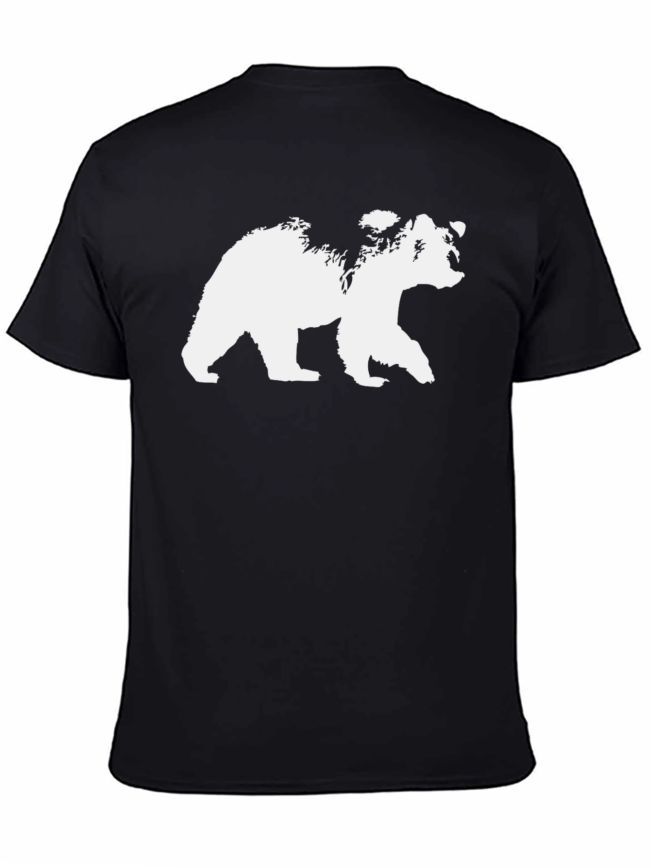 Black Bear Graphic Tee - Black Cotton T-Shirt view 4