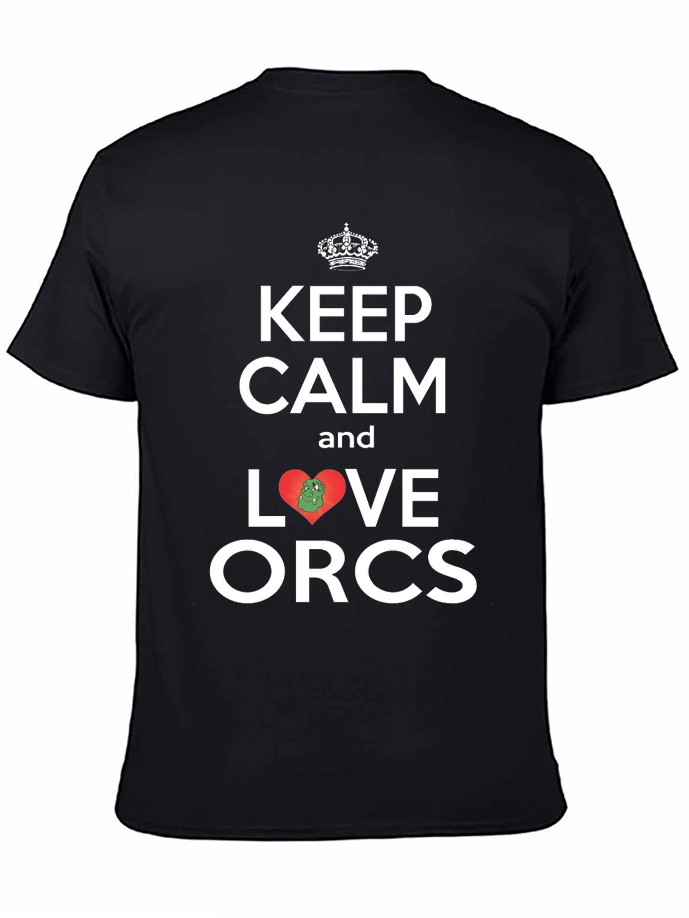 Black Keep Calm and Love Orcs T-Shirt view 4