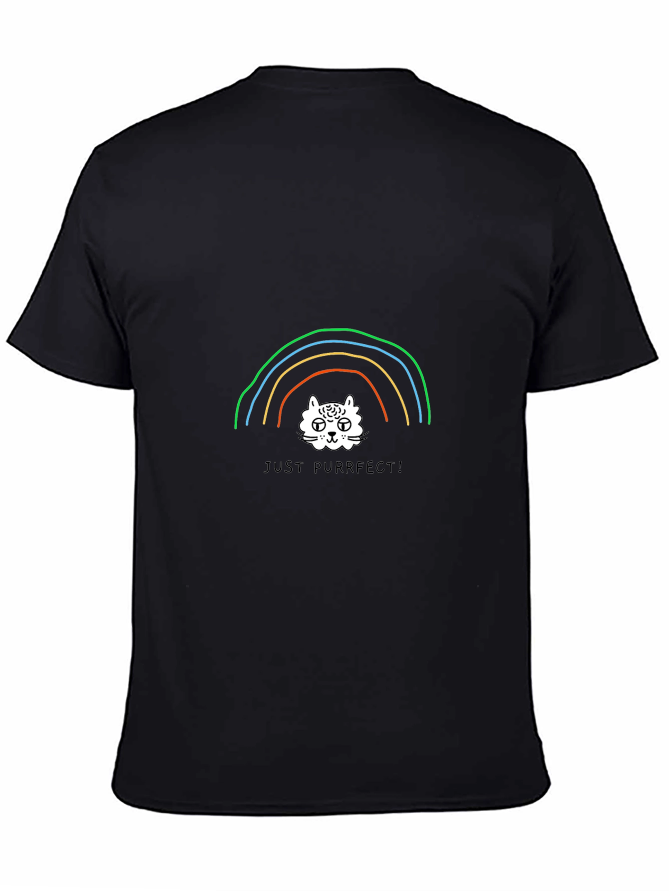 Black Rainbow Cat T-Shirt - Just Purrfect! view 4