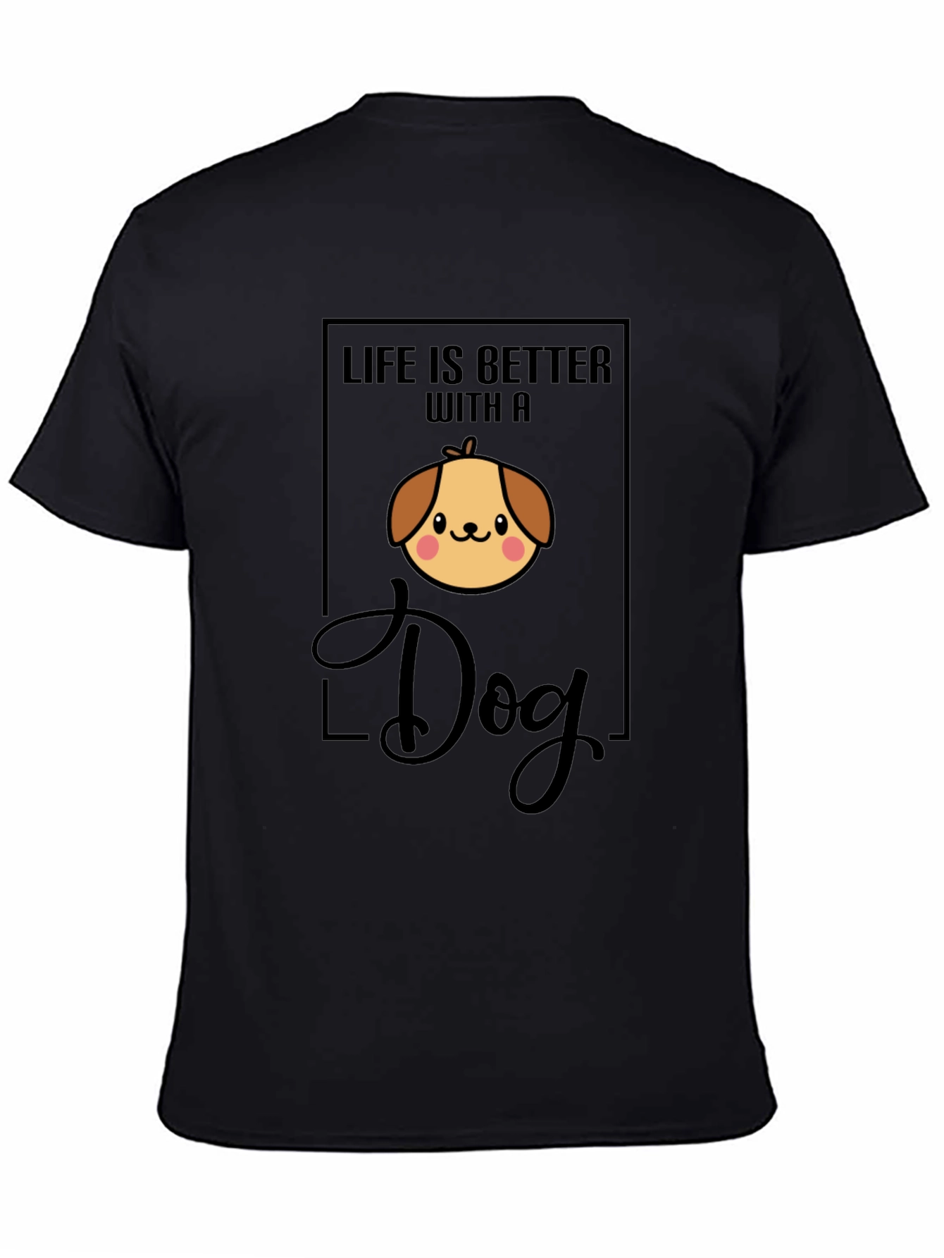 Black Life is Better with a Dog Black T-Shirt view 4