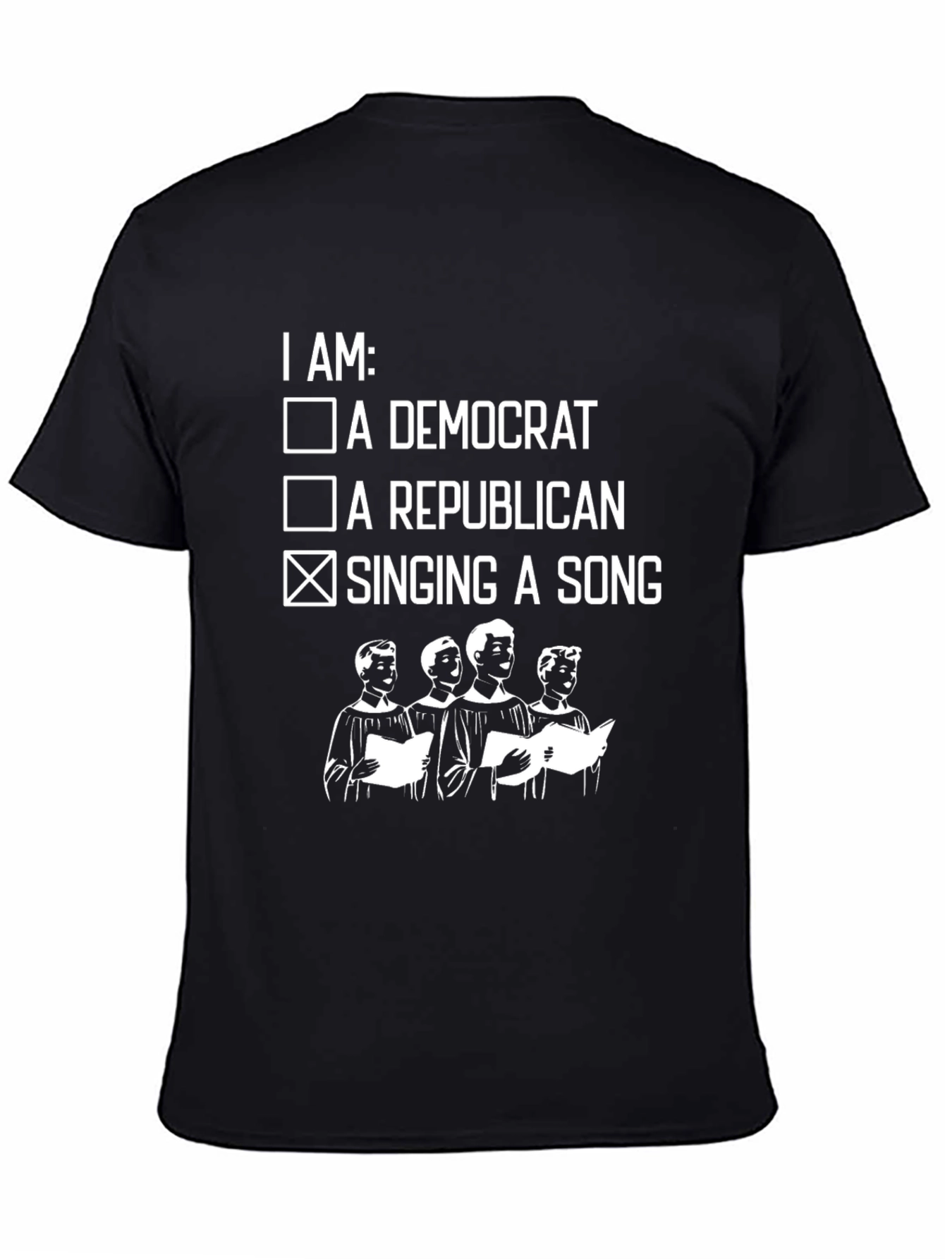 Black Singing Song T-Shirt: Funny Political Choir Apparel view 4