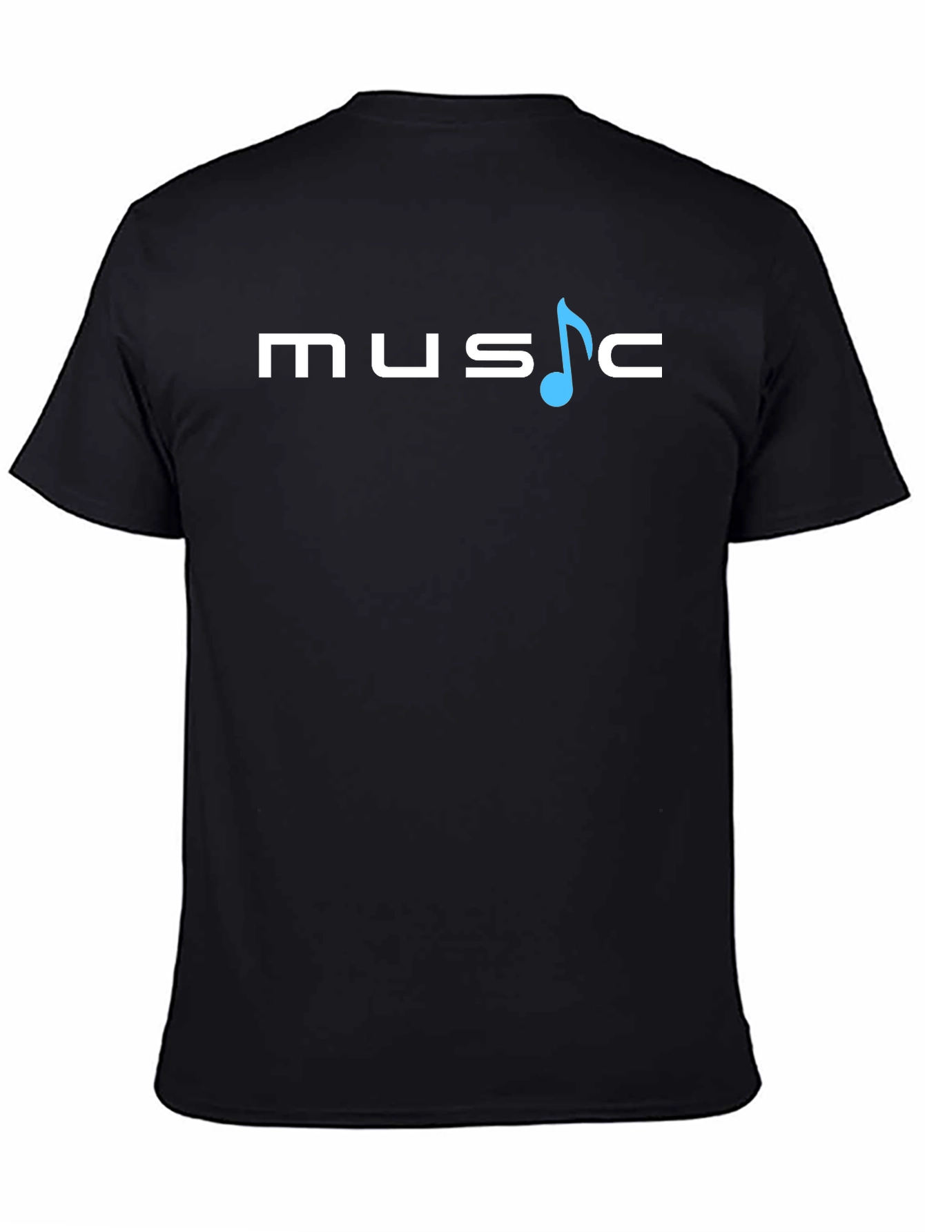 Black Music Note Graphic Print Tee - Black Casual T-Shirt view 4
