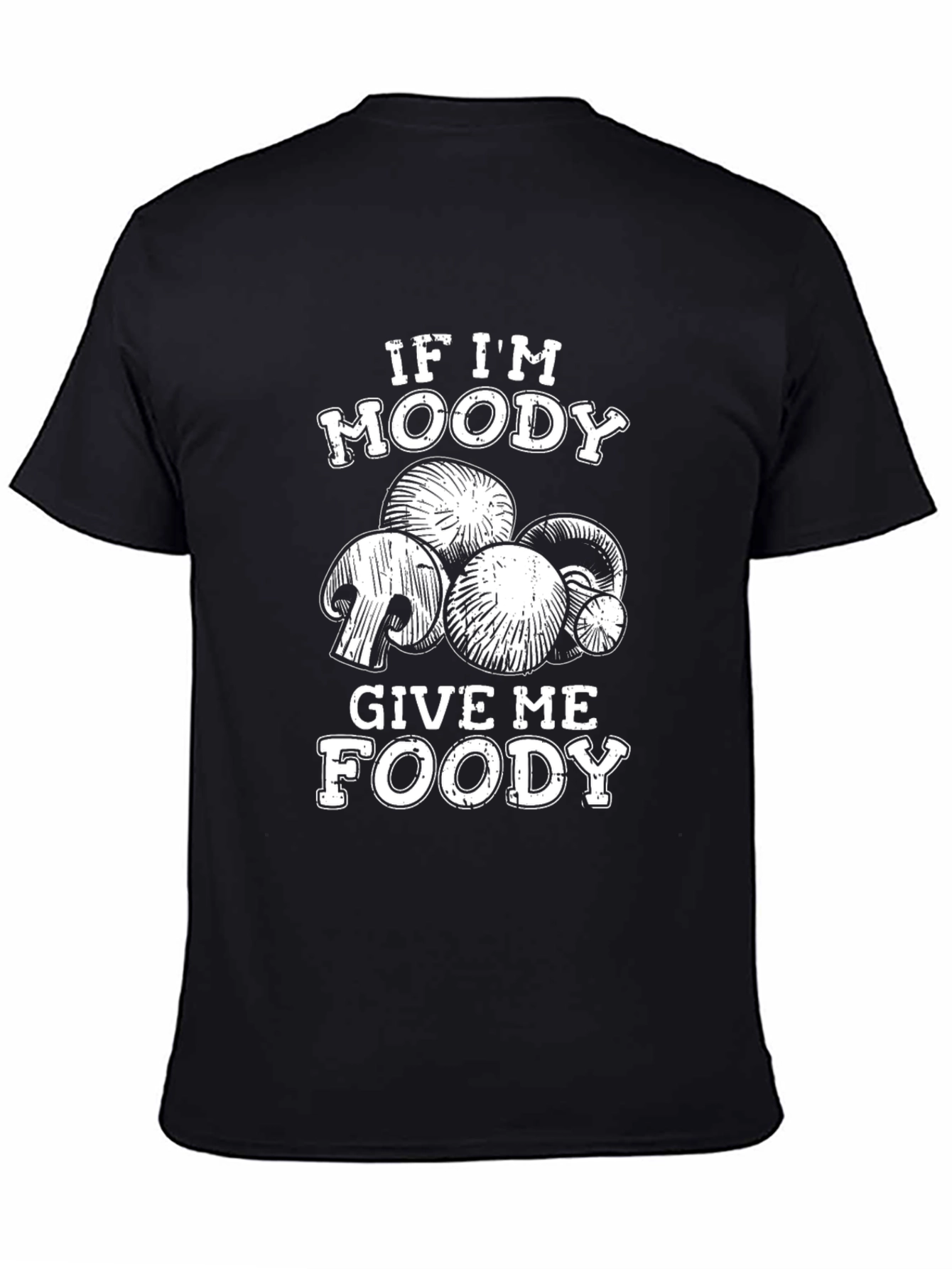 Black Funny Mushroom Graphic T-Shirt view 4