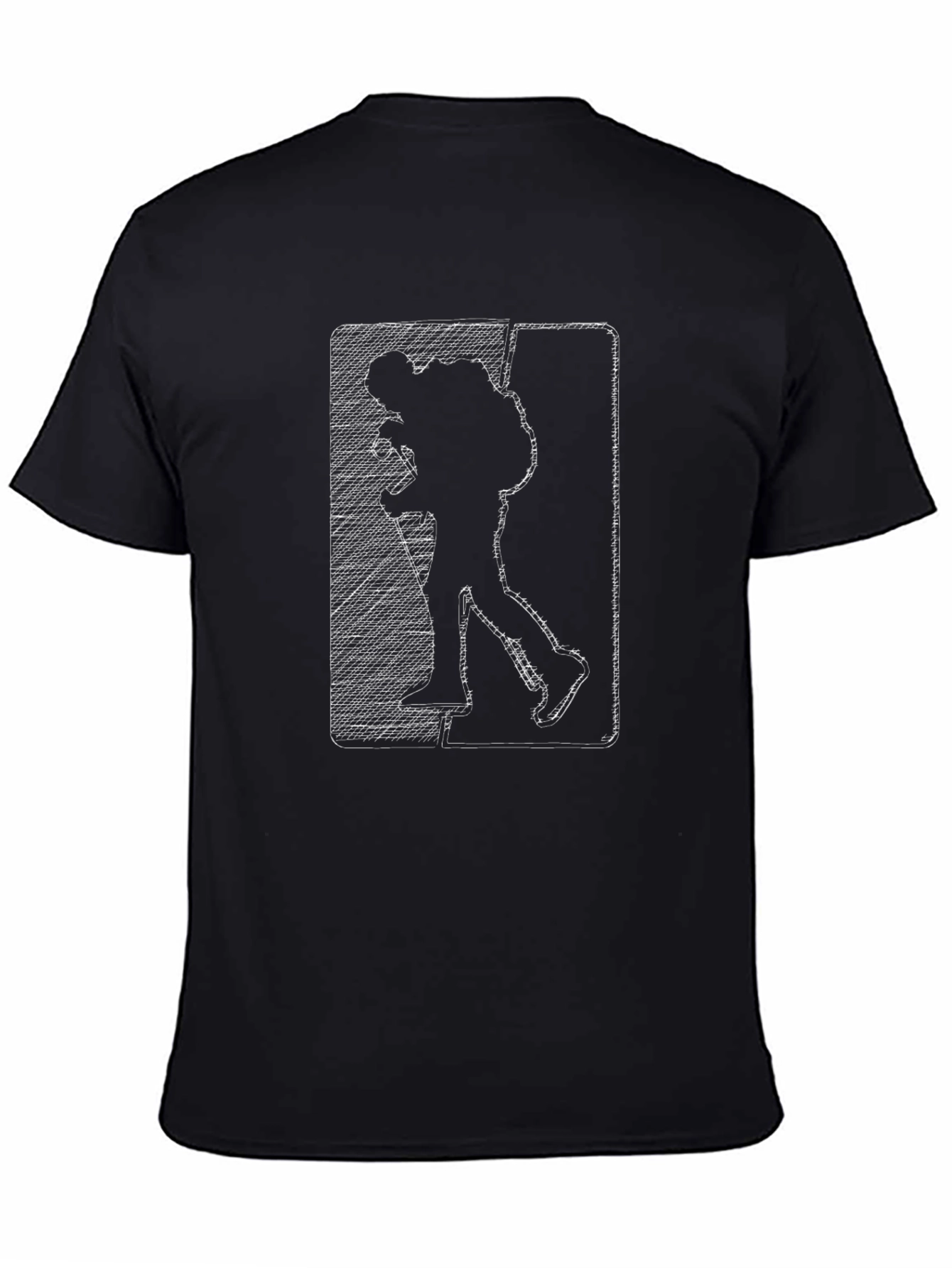 Black Hiker Graphic Tee - Black Cotton Comfort view 4