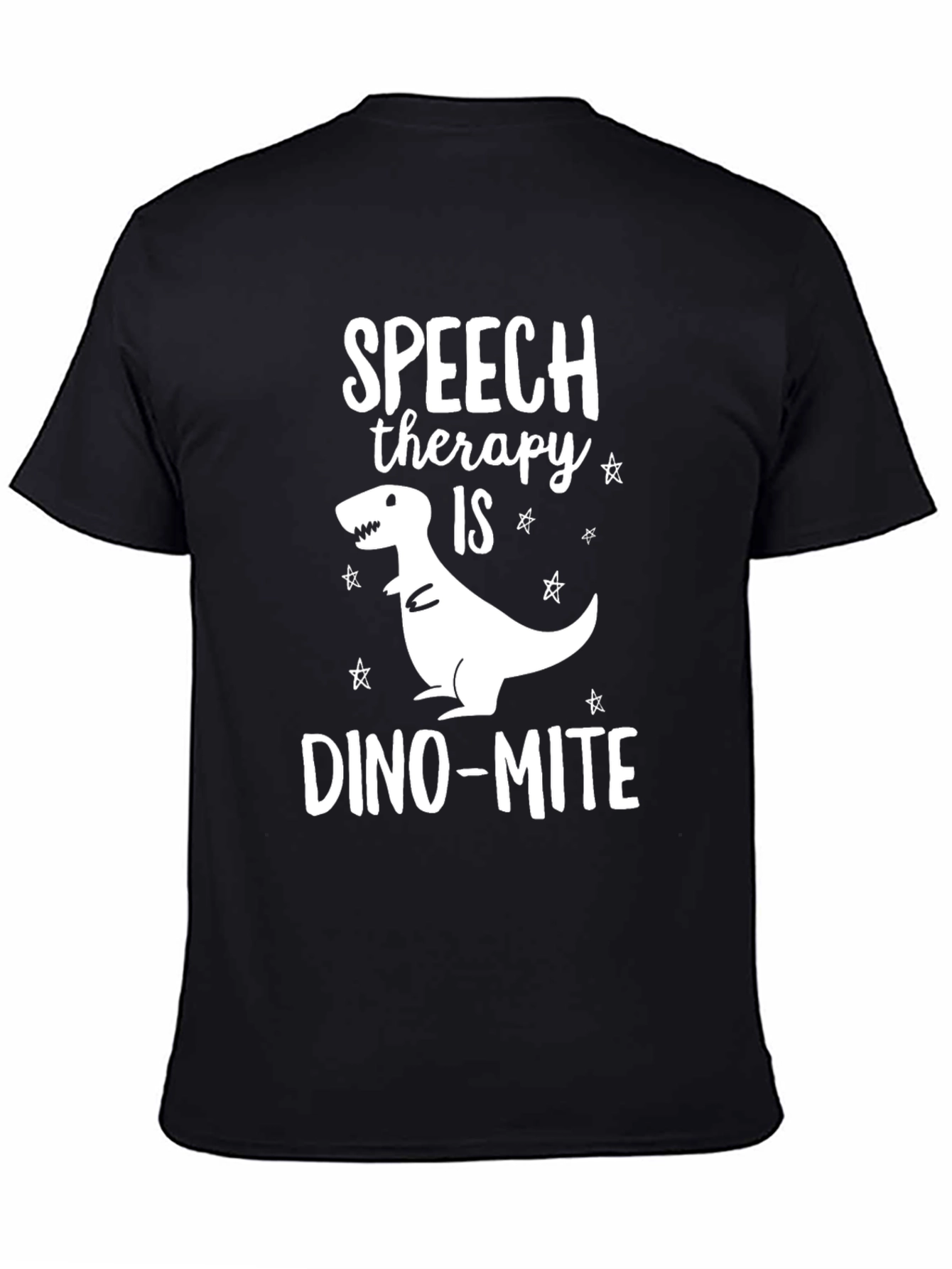 Black Speech Therapy Dino-mite Black T-Shirt view 4
