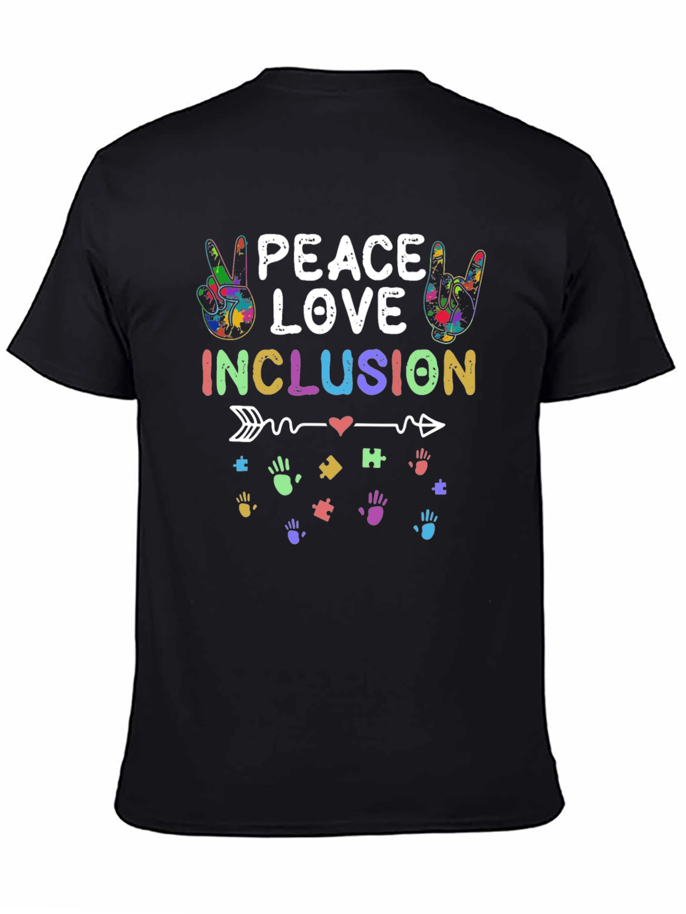 Black Peace Love Inclusion T-Shirt view 4