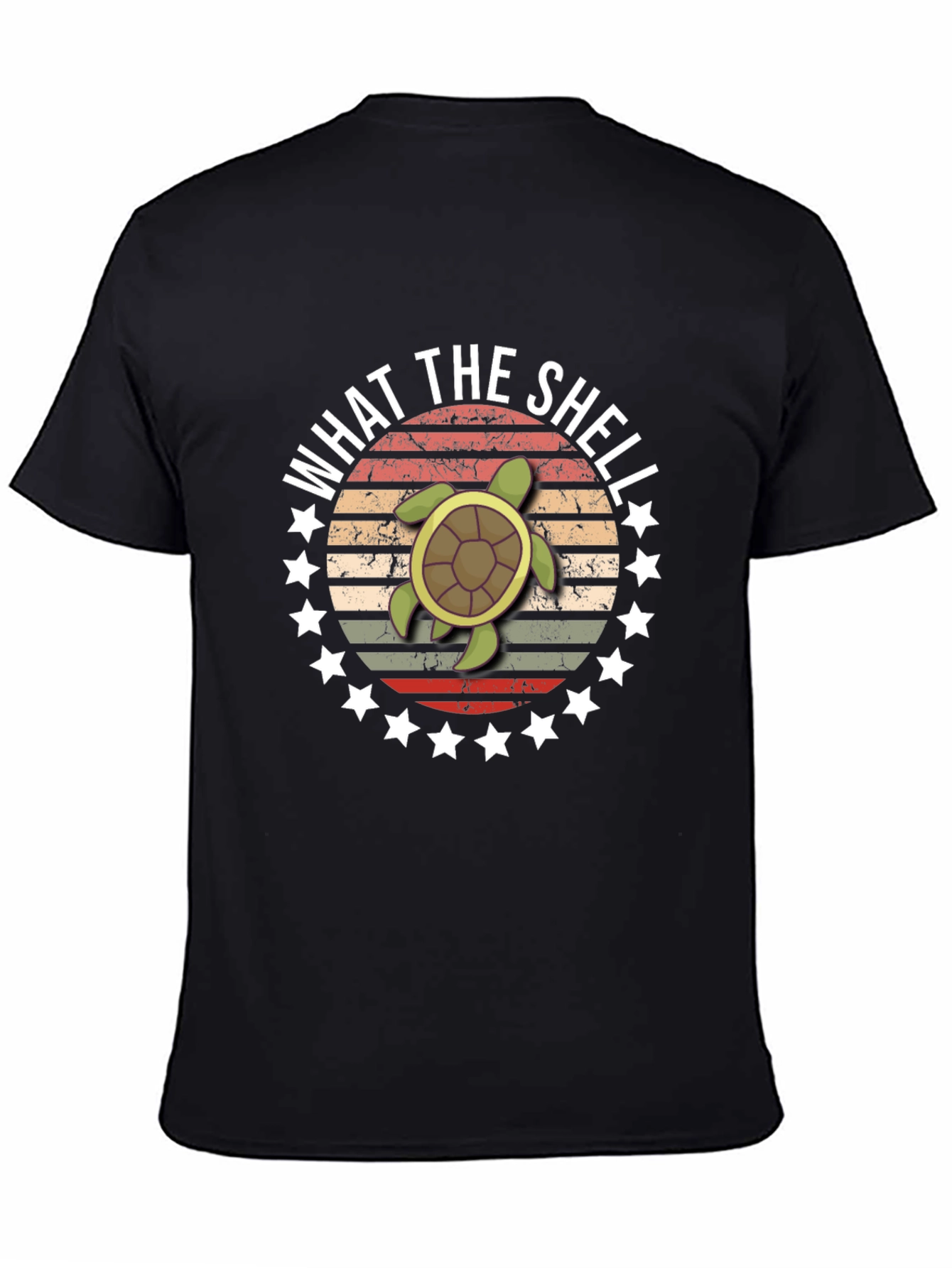 Black What the Shell Turtle T-Shirt view 4