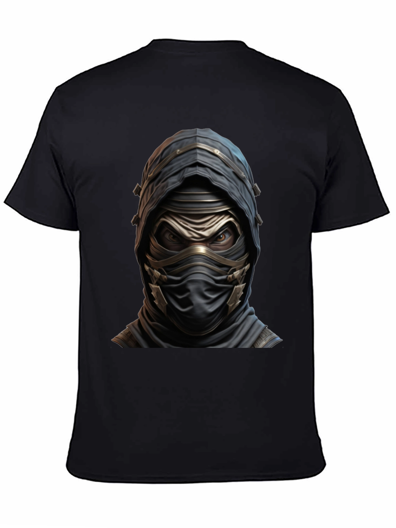 Black Mystic Warrior Graphic Tee - Black Cotton Blend view 4