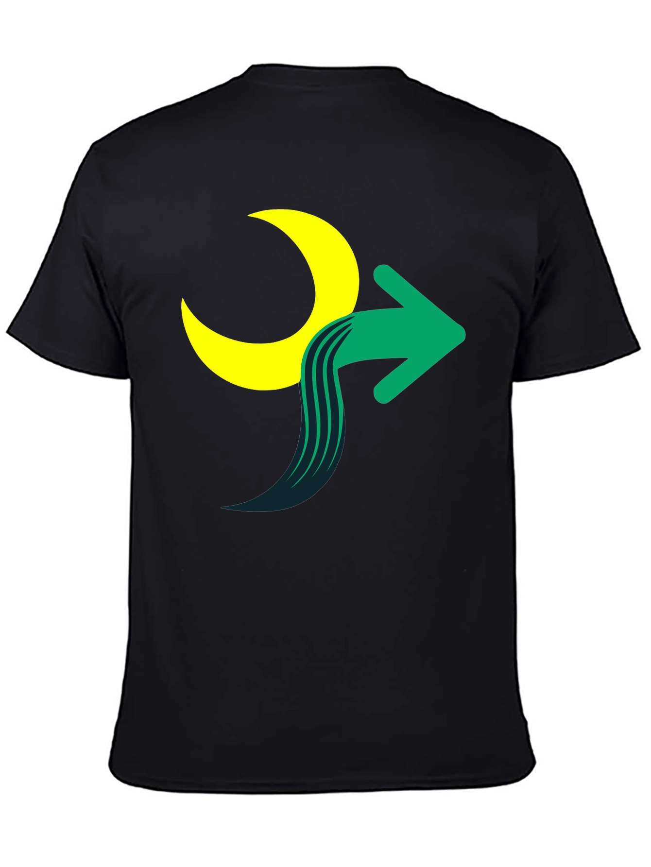Black Moon Arrow Graphic Tee - Stylish Cotton Blend Shirt view 4