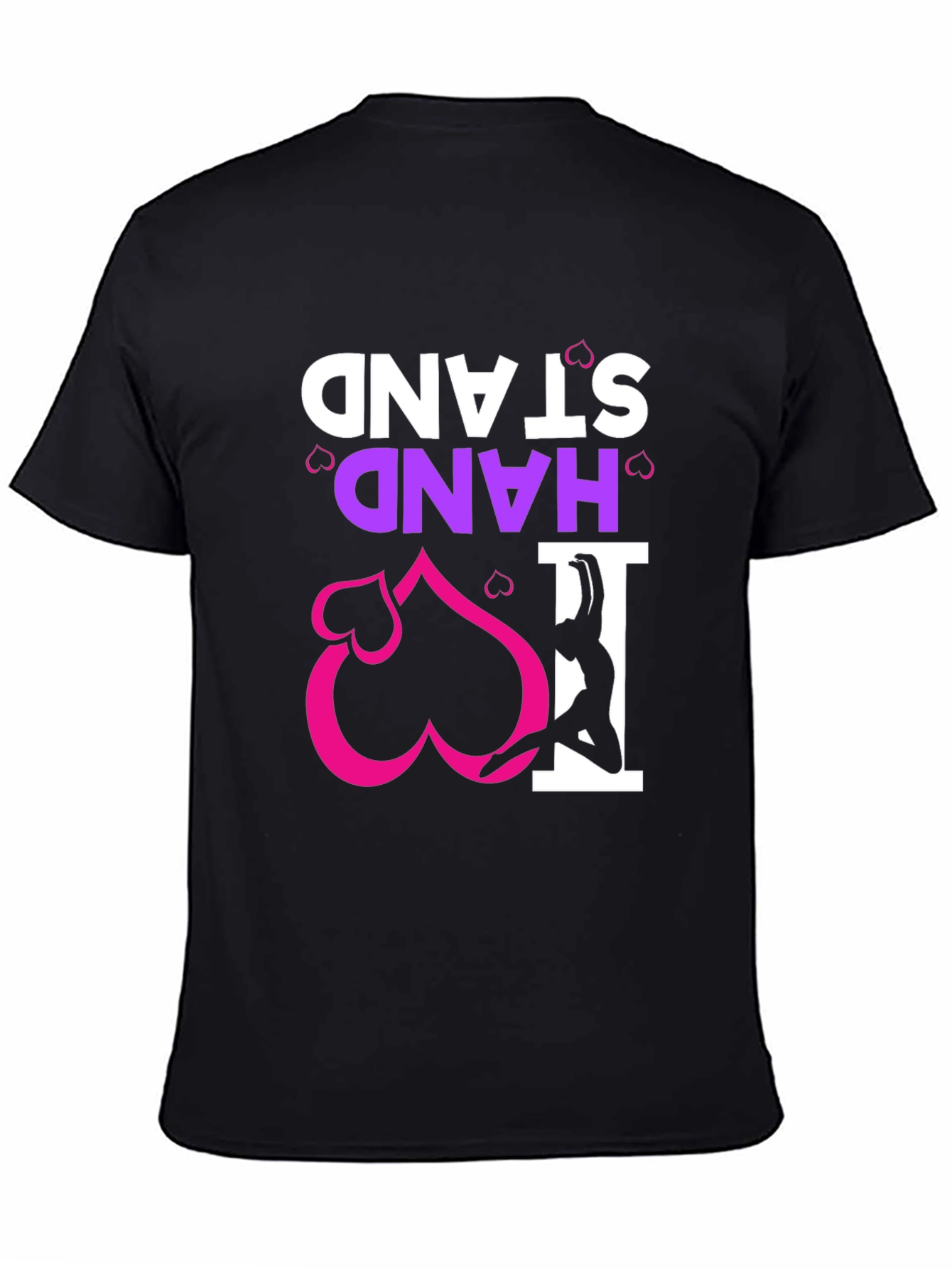 Black I Heart Handstand Black T-Shirt view 4