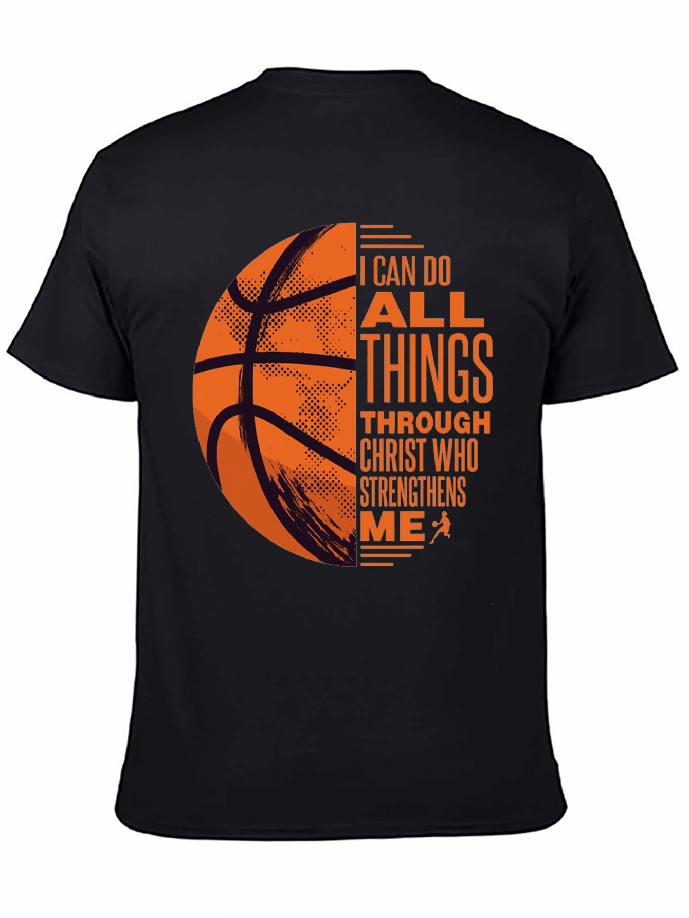 Black Basketball Christian T-Shirt: I Can Do All Things view 4