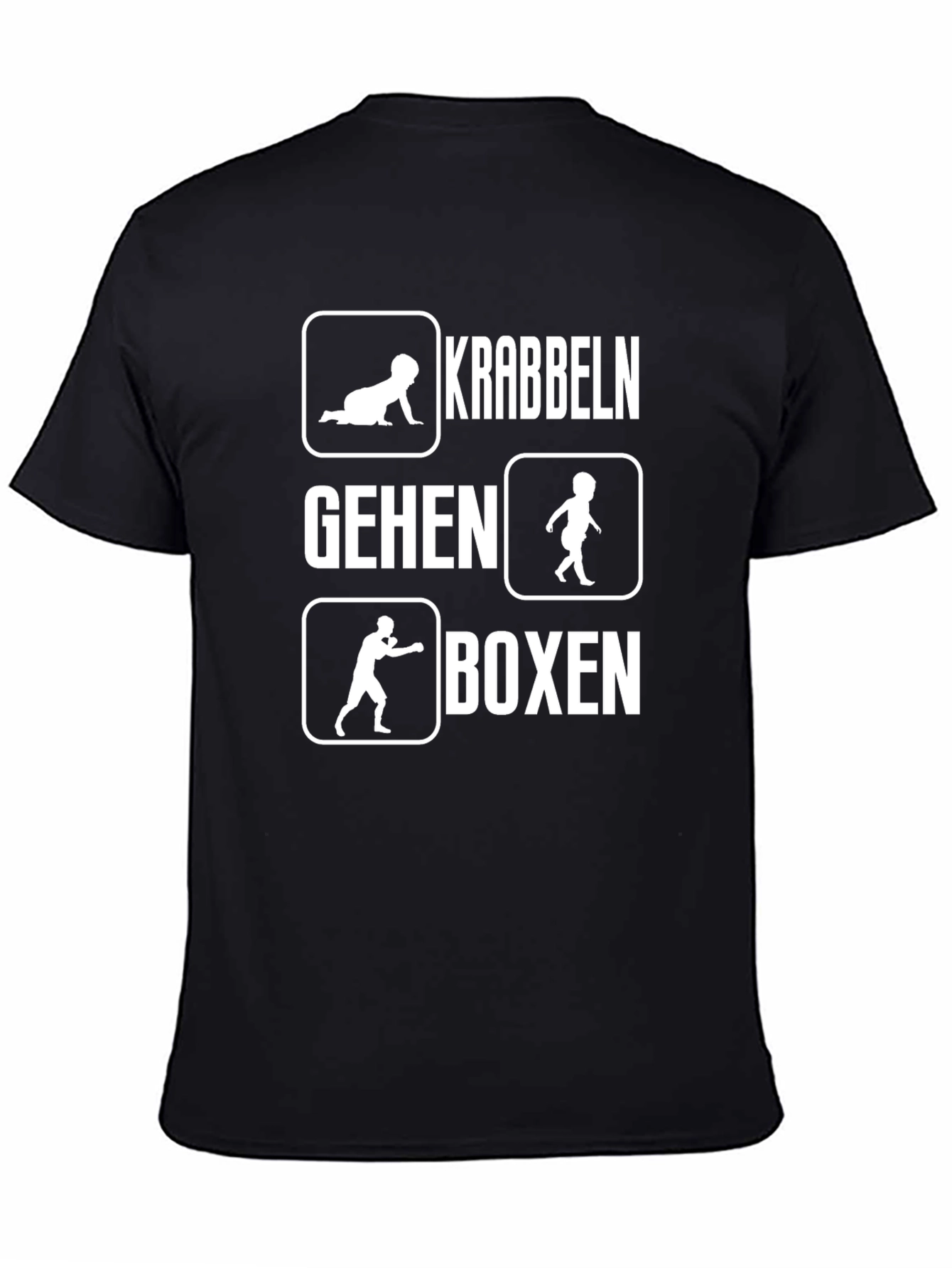 Black Funny Krabbeln Gehen Boxen Crawling Walking Boxing T-Shirt view 4