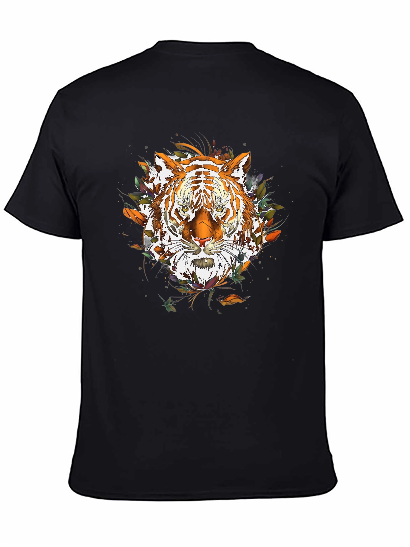 Black Tiger Graphic Print Black T-Shirt view 4
