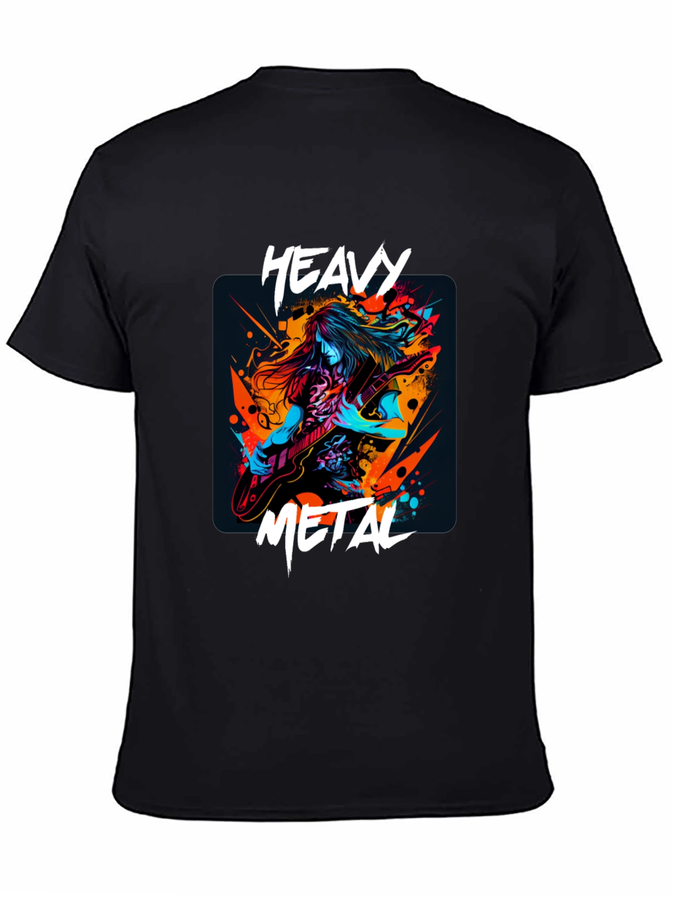 Black Heavy Metal Graphic T-Shirt - Black view 4