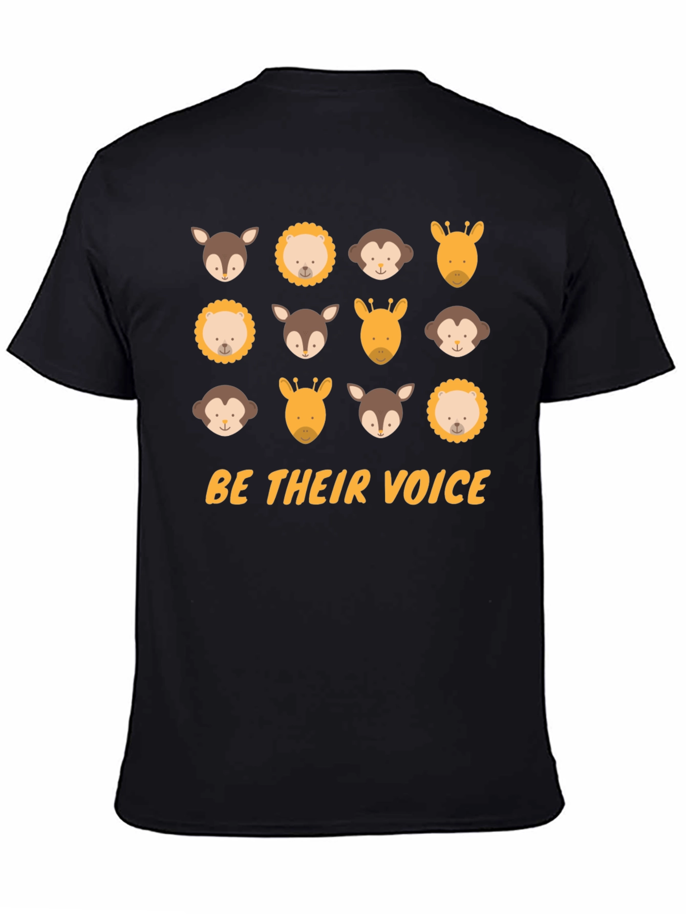 Black Be Their Voice Graphic Tee Animal Print Black T-Shirt view 4